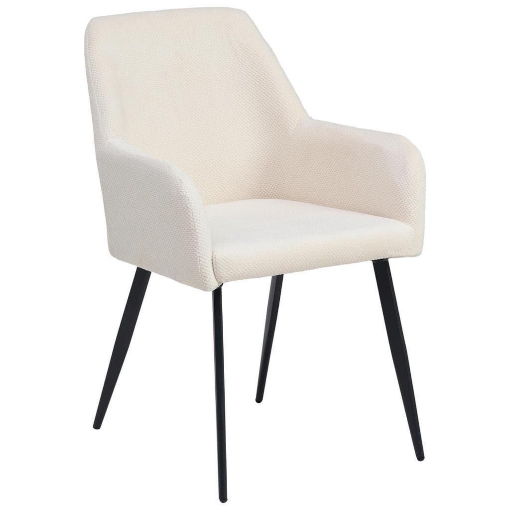 Mid.you Armlehnstuhl Beige Schwarz Metall Esszimmerstuhl