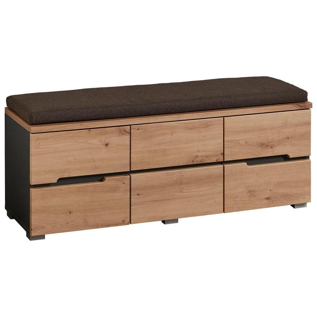 Voleo Garderobenbank Graphit Grau Eiche Artisan