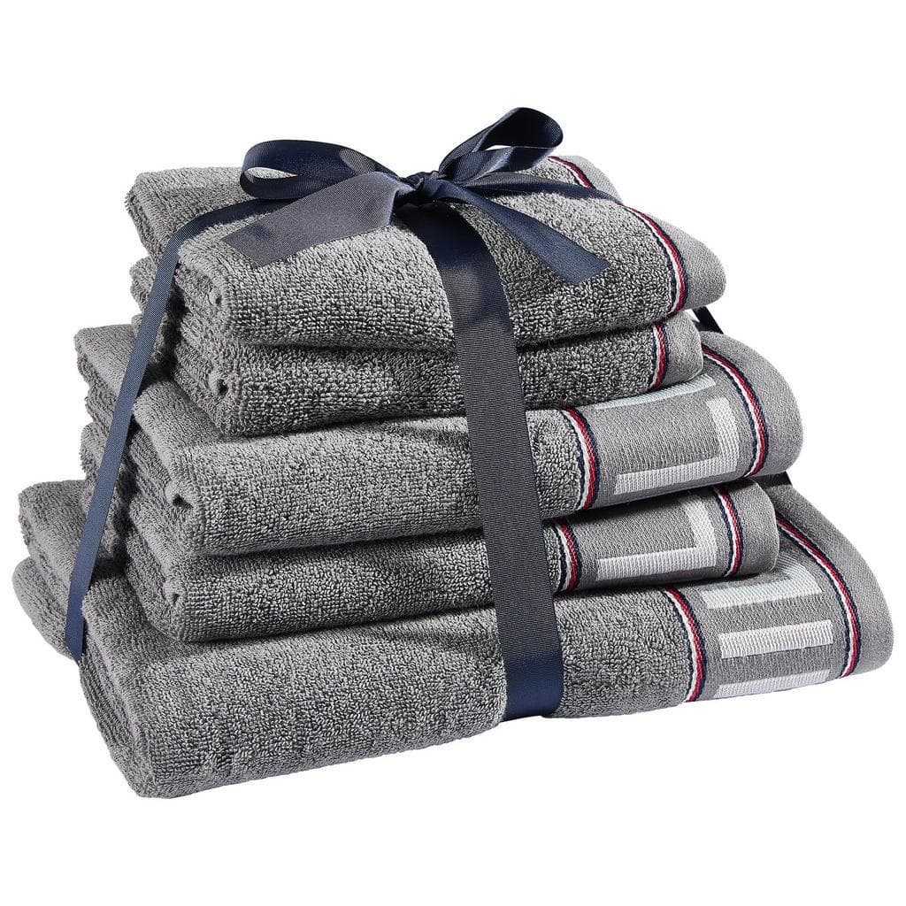 Tommy Hilfiger Frottierset Degree Grau 5-teilig Textil