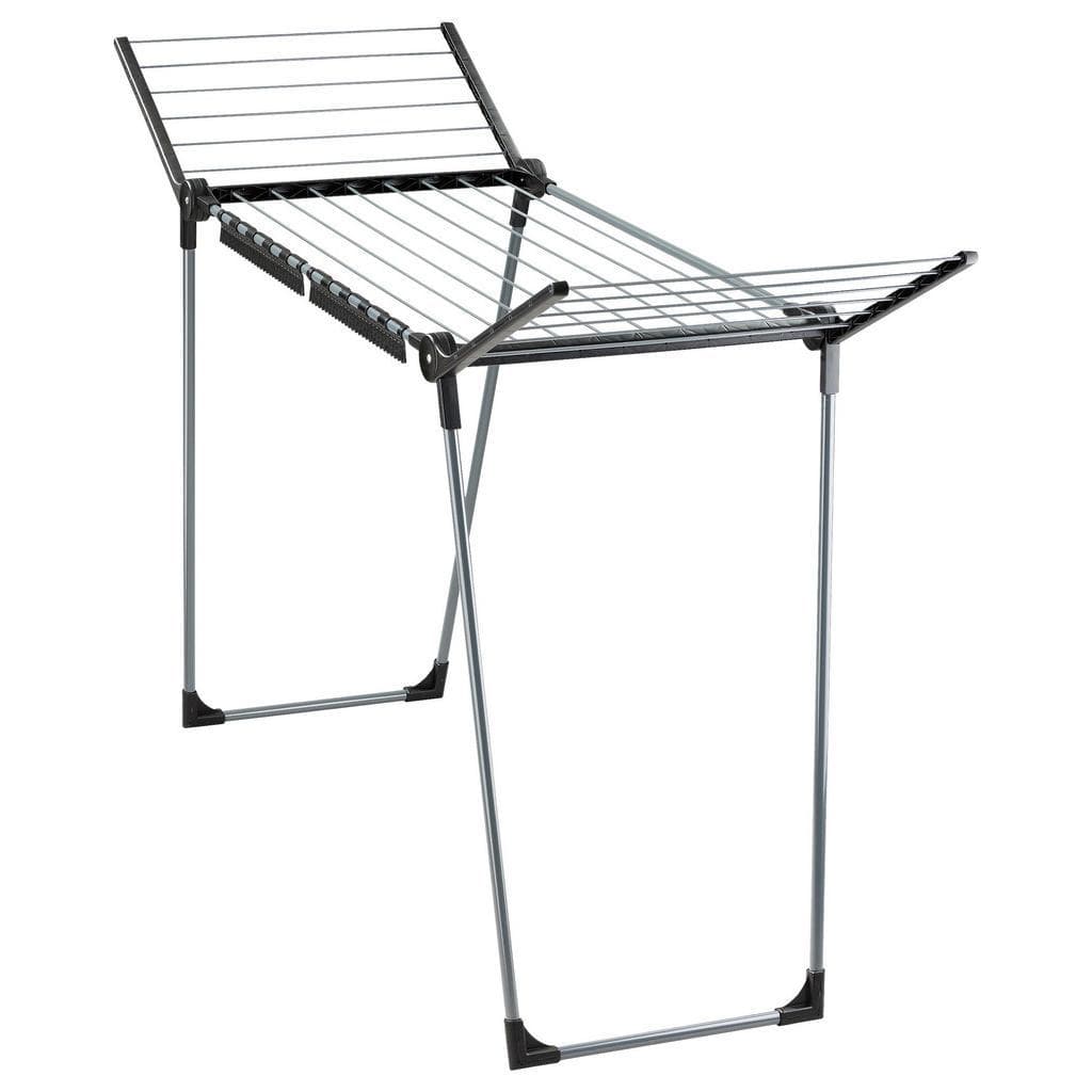 Leifheit Pegasus 150 Solid Slim Black: Kompakter Wäscheständer mit Klappfunktion