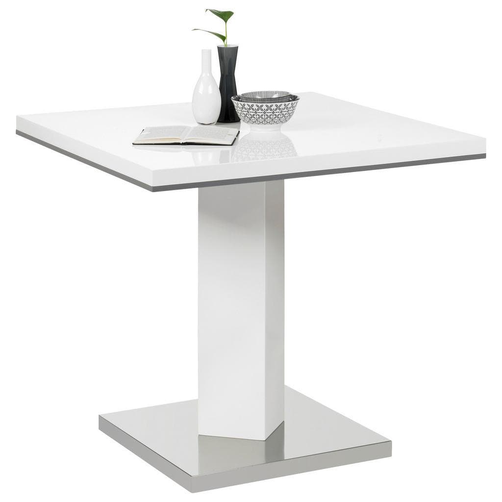 Carryhome Esstisch Weiß Grau Metall Holzwerkstoff Quadratisch