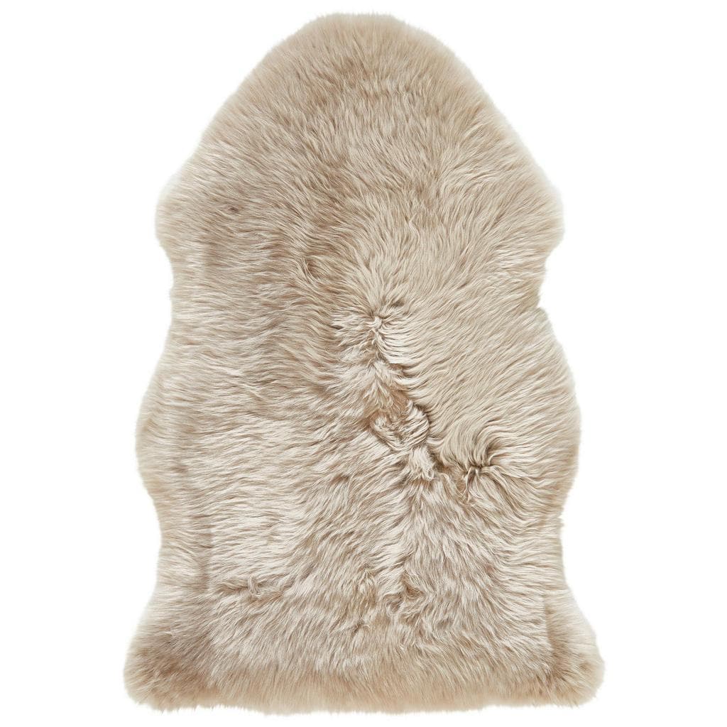 Linea Natura Schaffell Teppich Dunkles Beige Schaf-Form 50x80 cm Bsci