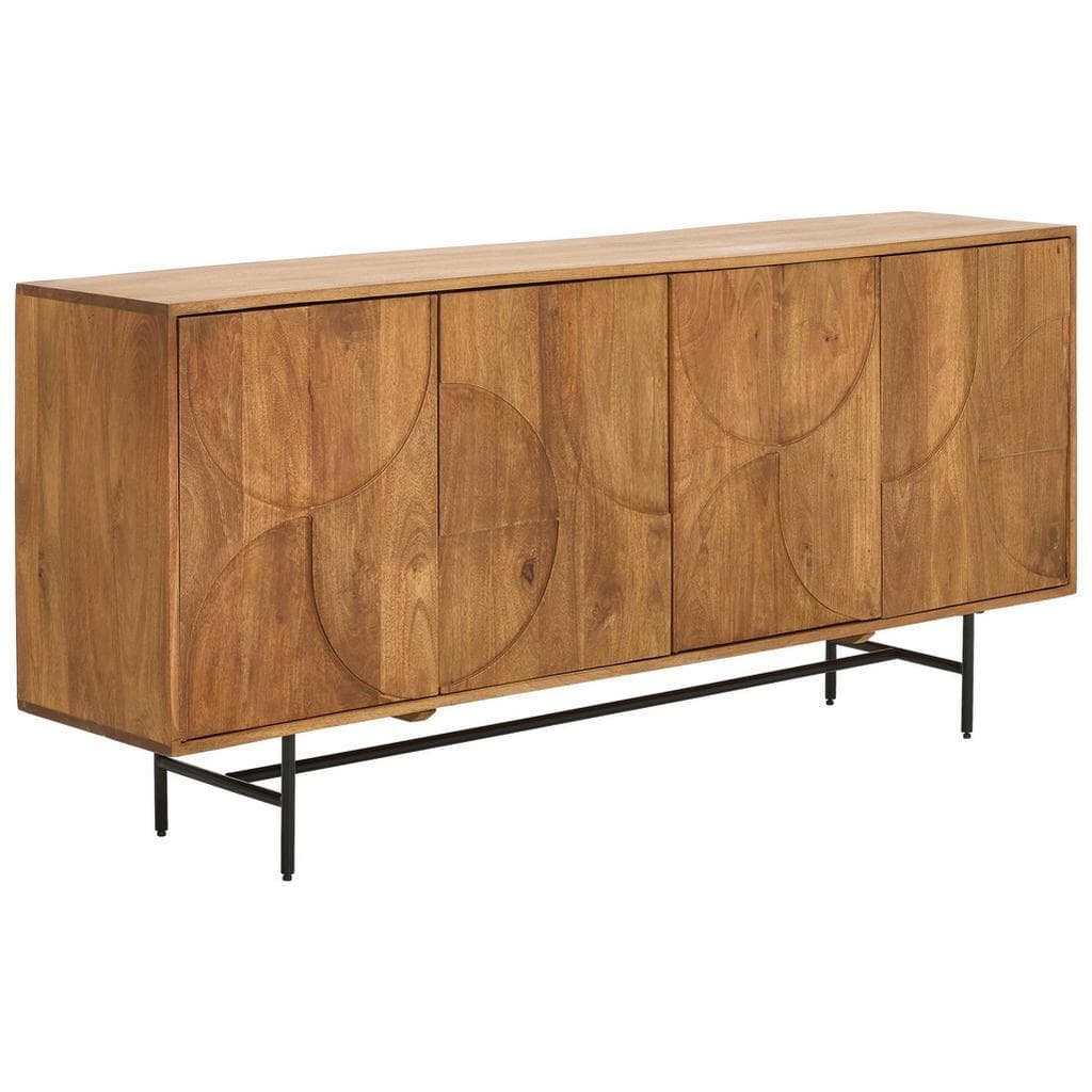 Livetastic Sideboard Grau Honig Holz Metall Mangoholz Hartholz 2 Fächer