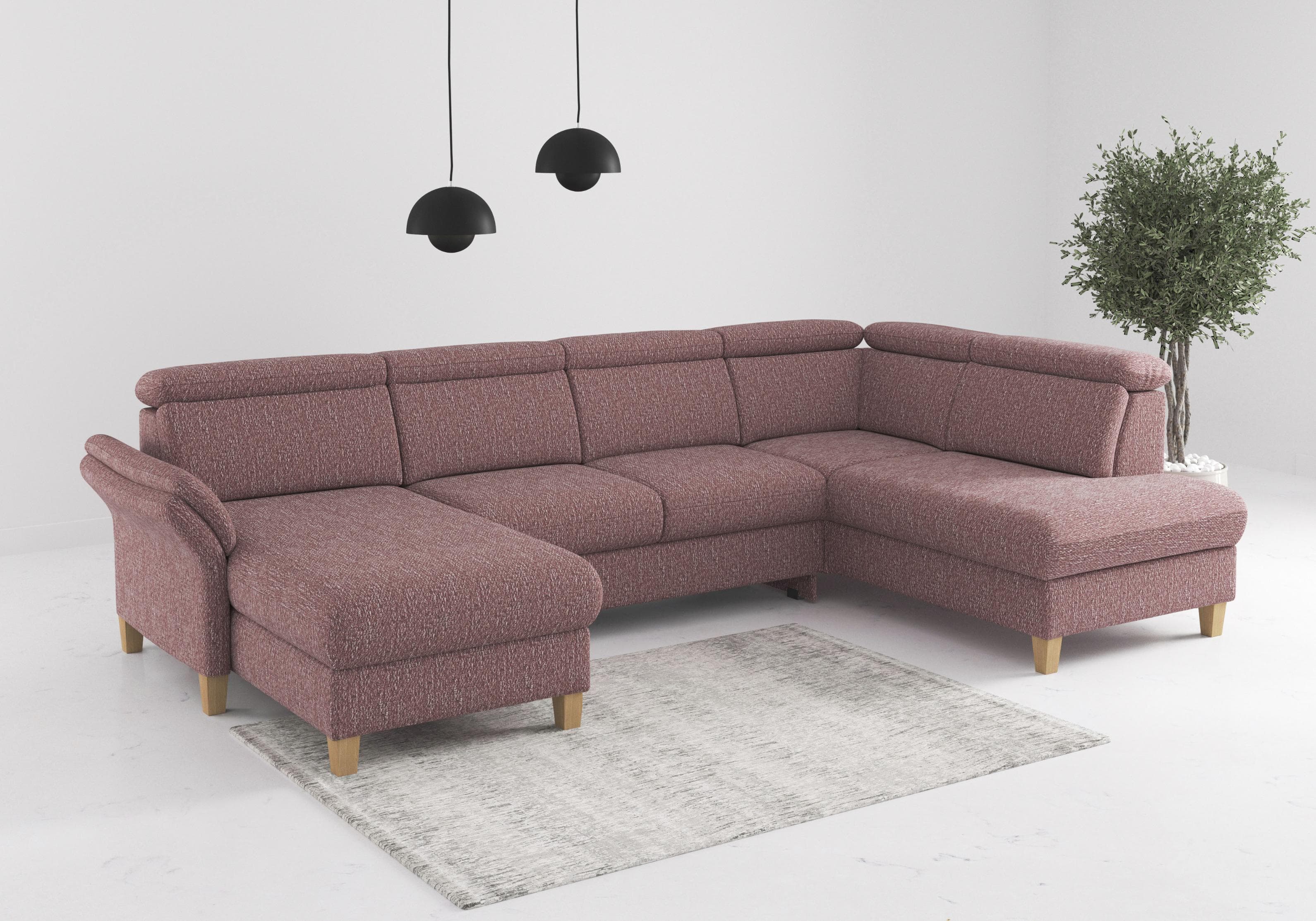 Wohnlandschaft Glendale U-Form von Home Affaire in Aubergine