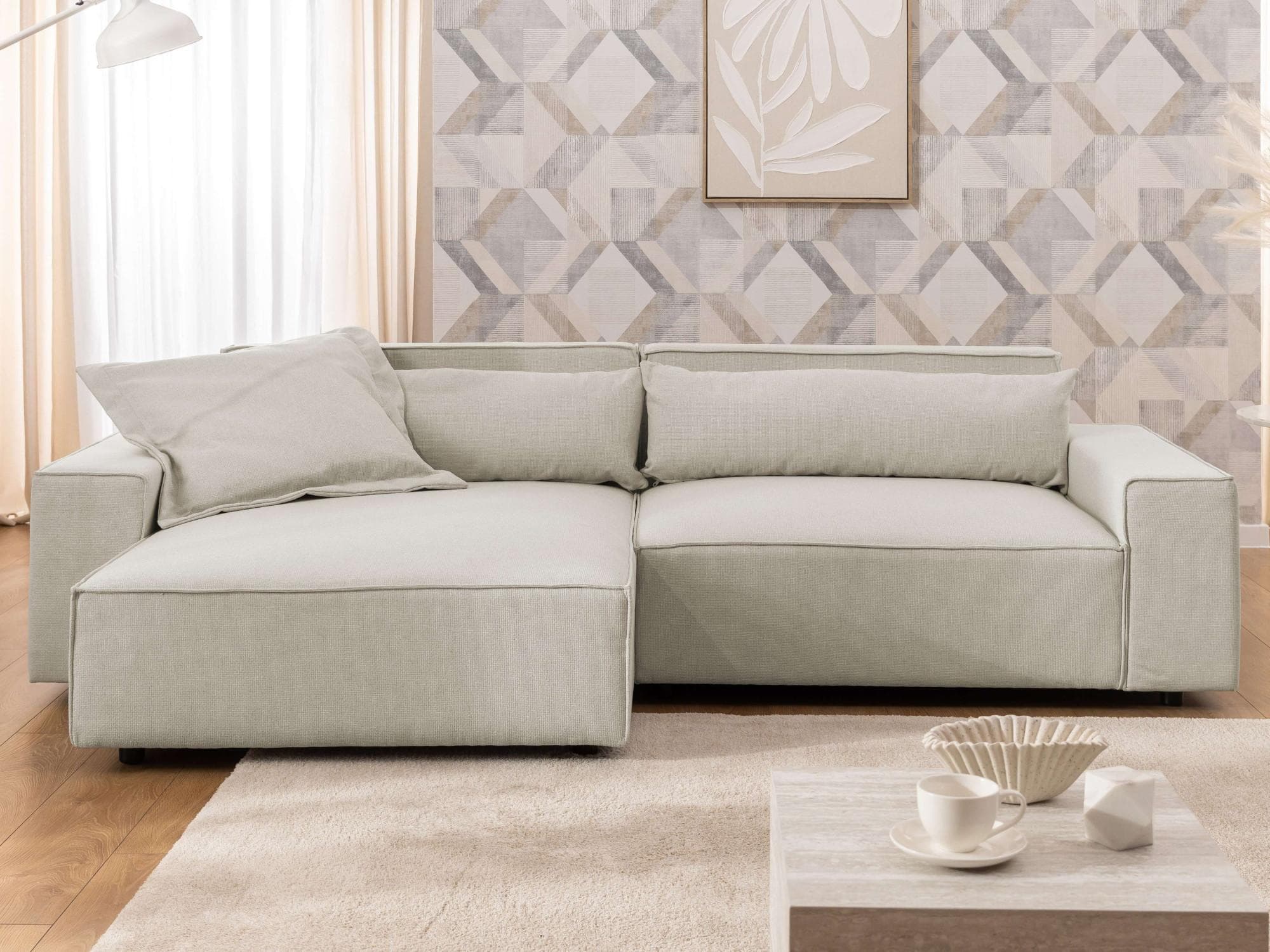 Ecksofa OTTO HOME KINLEE Design-Sofa mit Recamiere, hellbeige