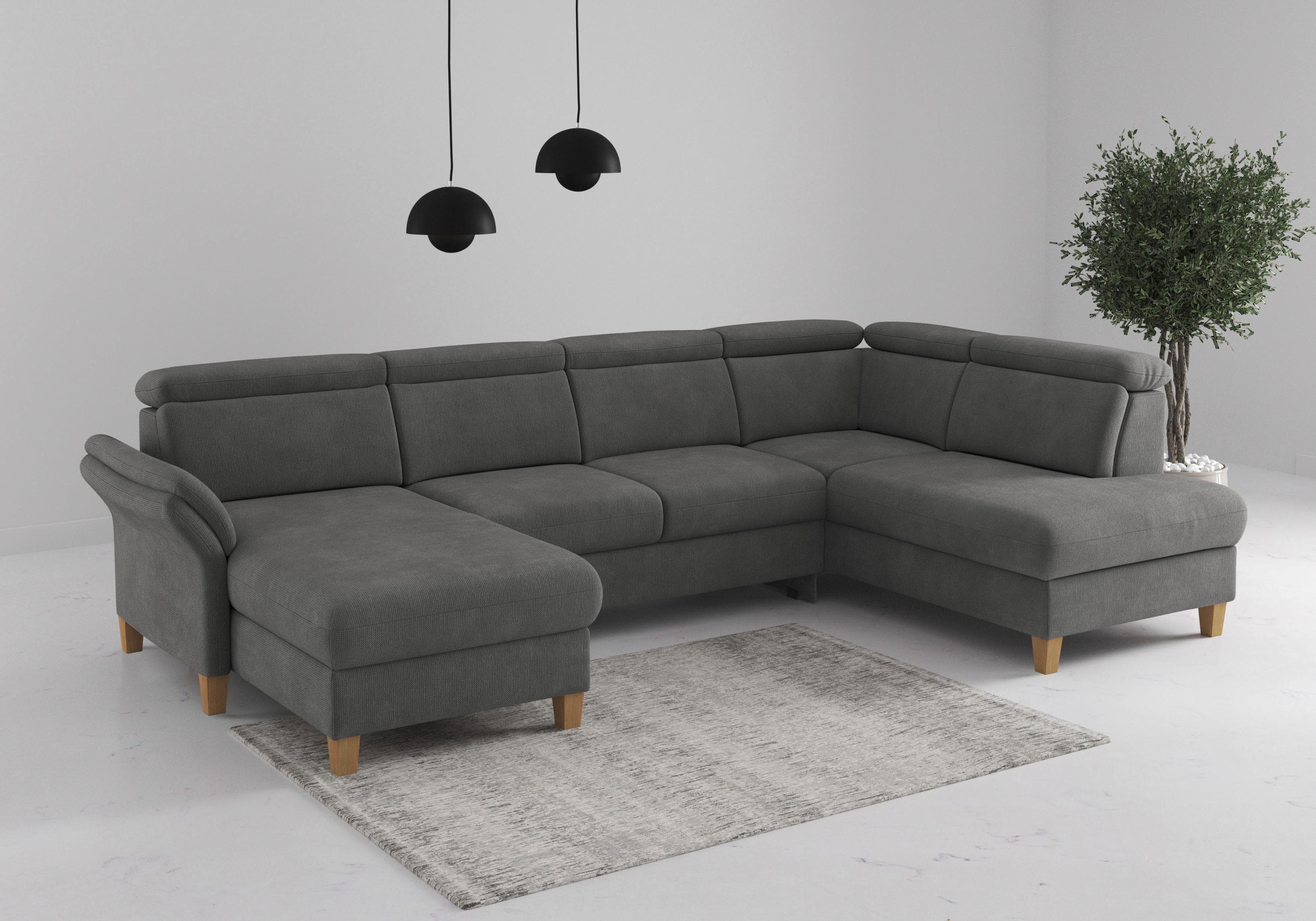 Home Affaire Wohnlandschaft Glendale U-Form Recamiere links Federkern-Polsterung