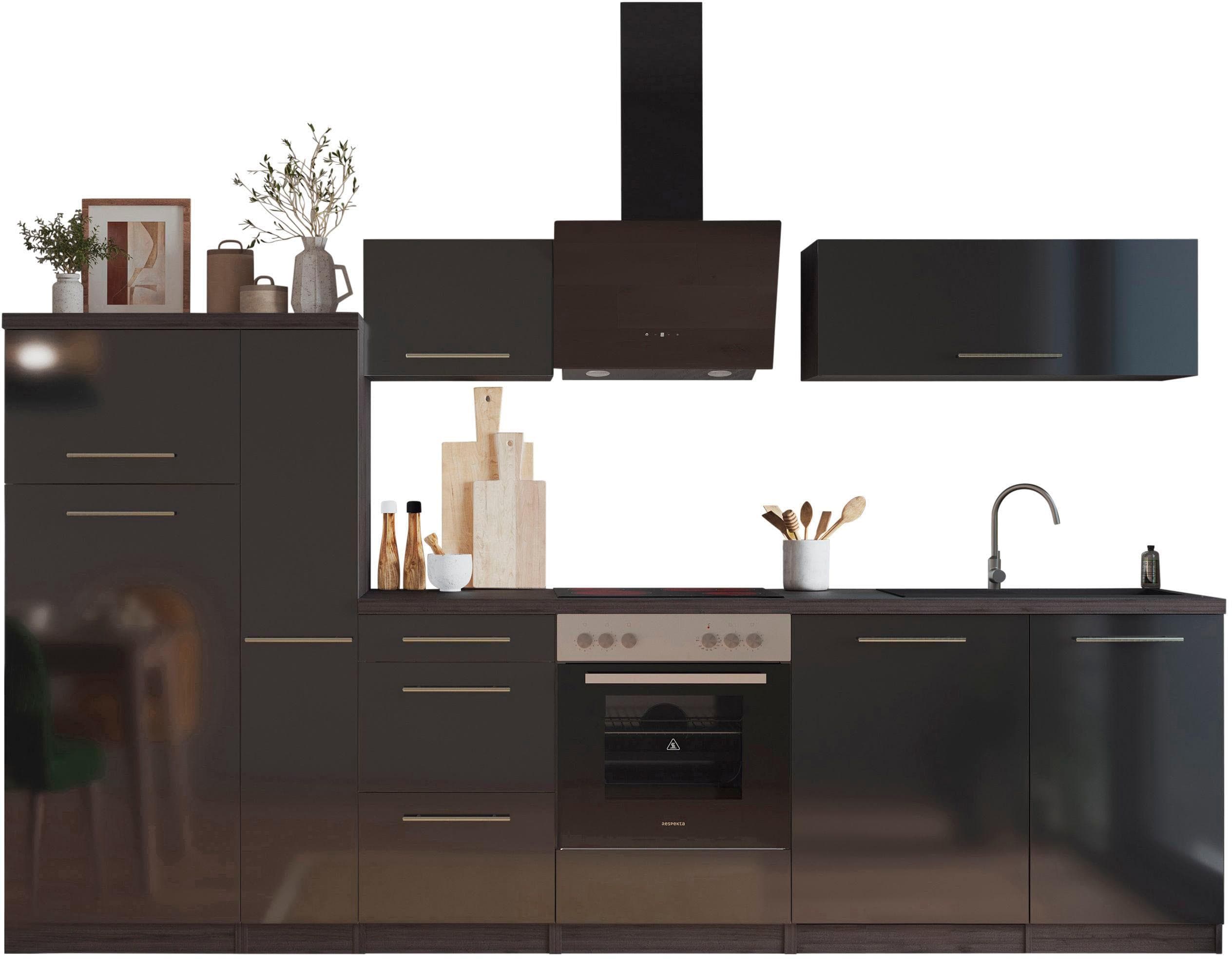 Küche RESPEKTA Amanda Schwarz Komplettküche