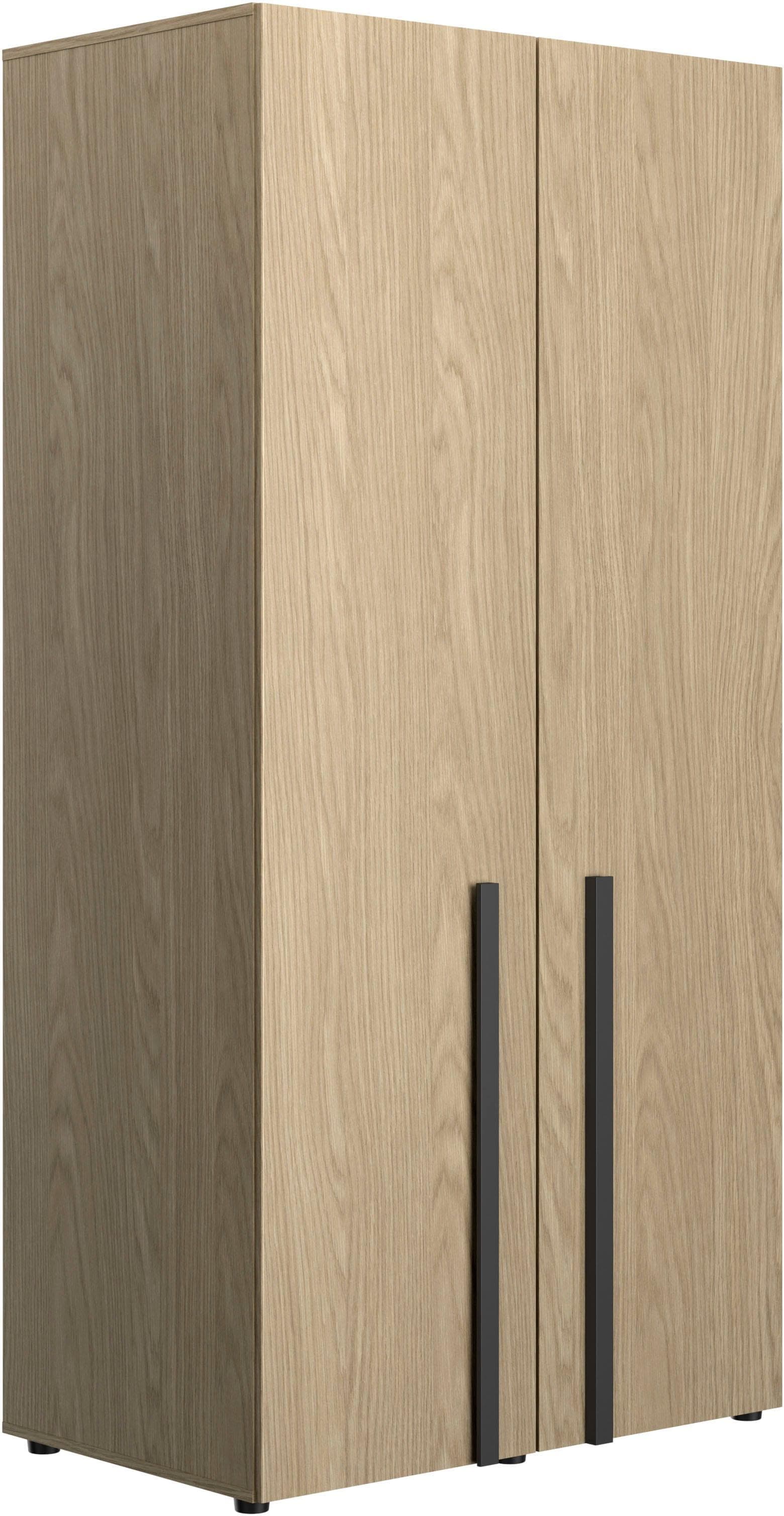 GAMI Schlafzimmer-Set NAEL SET N2 4tlg Rockwood Eiche Nachbildung Schwarz