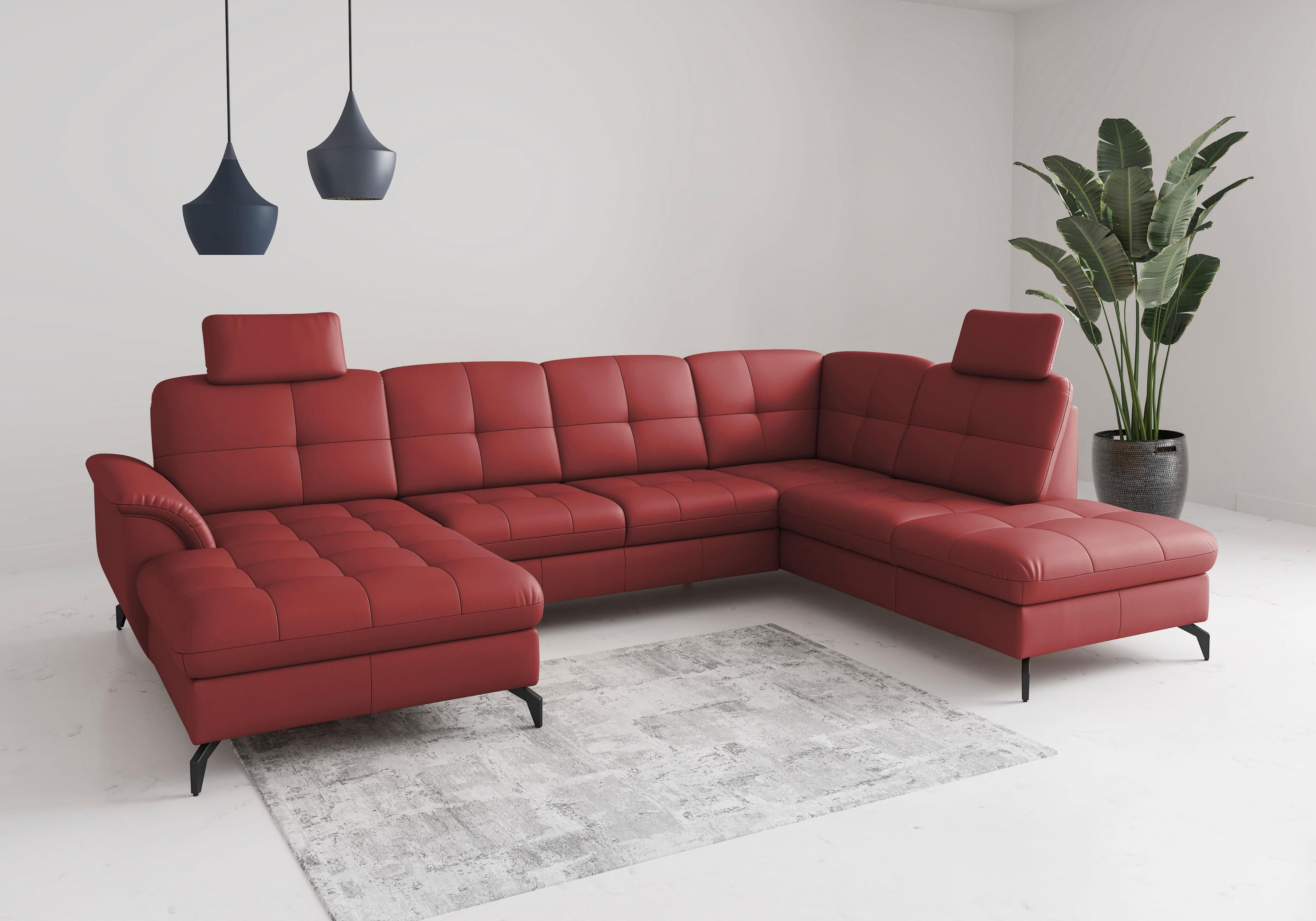 SIT & MORE Wohnlandschaft Zora Feuerrot Recamiere