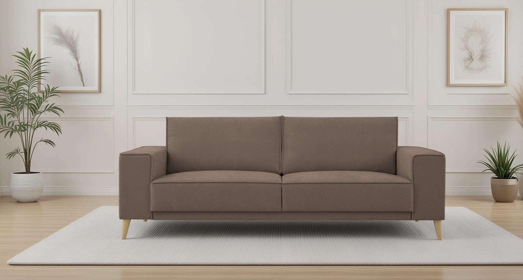 OTTO HOME 3-Sitzer Sofa Skandi-Design Braun