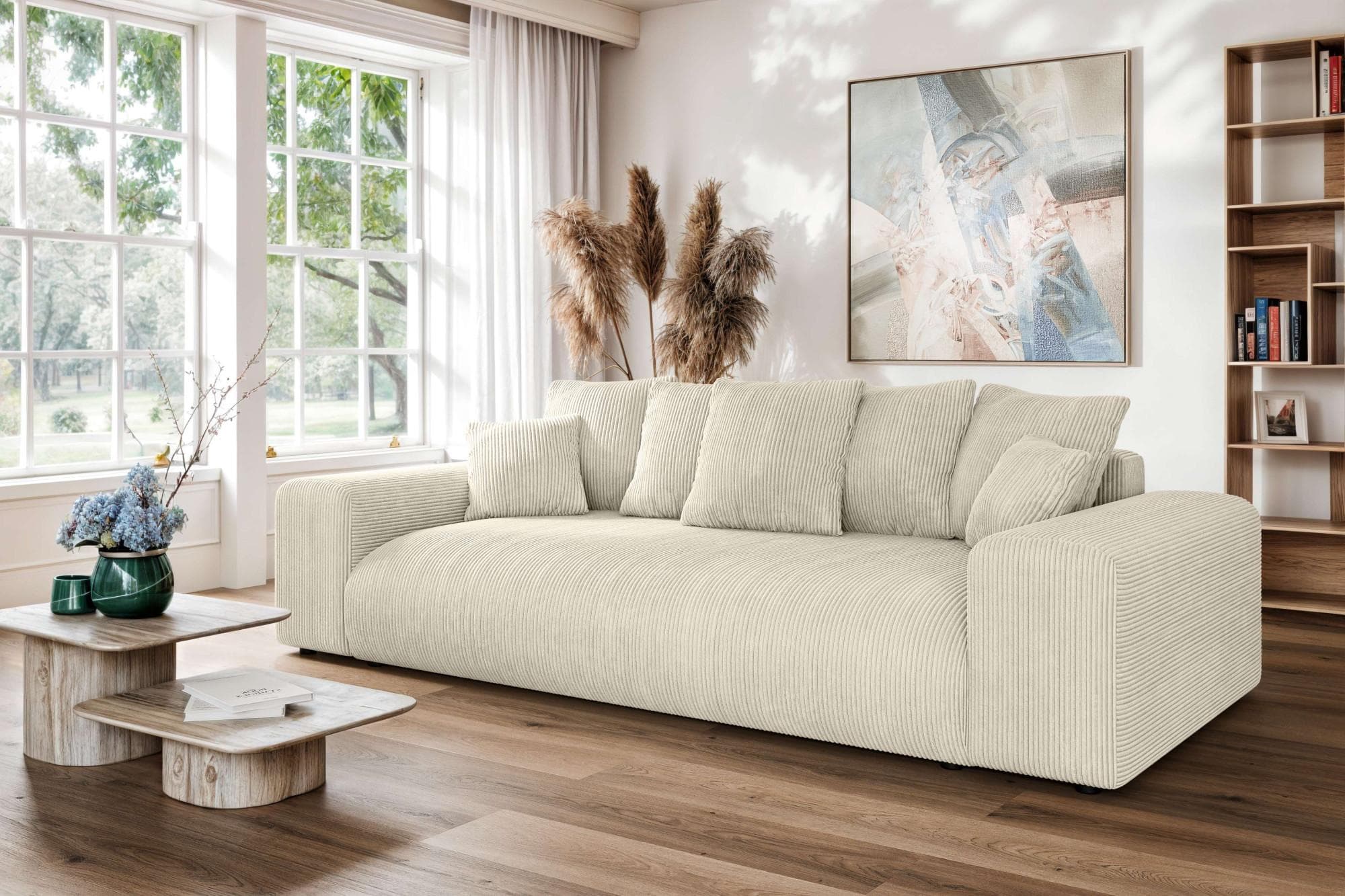 HOME AFFAIRE LAKESIDE 3-Sitzer Schlafsofa mit Bettkasten Beige
