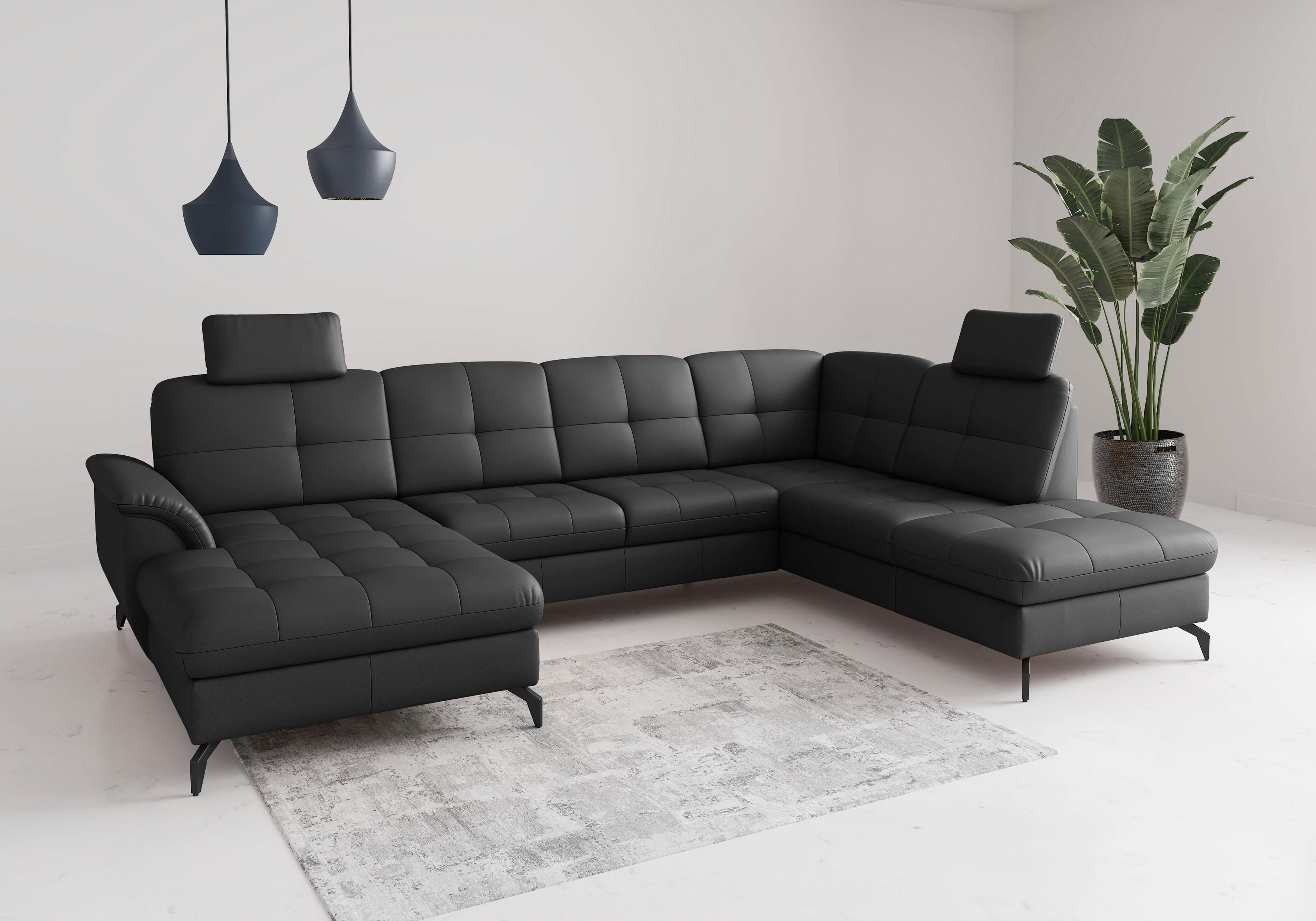 SIT & MORE Wohnlandschaft Zora Schwarz Mega-Recamiere