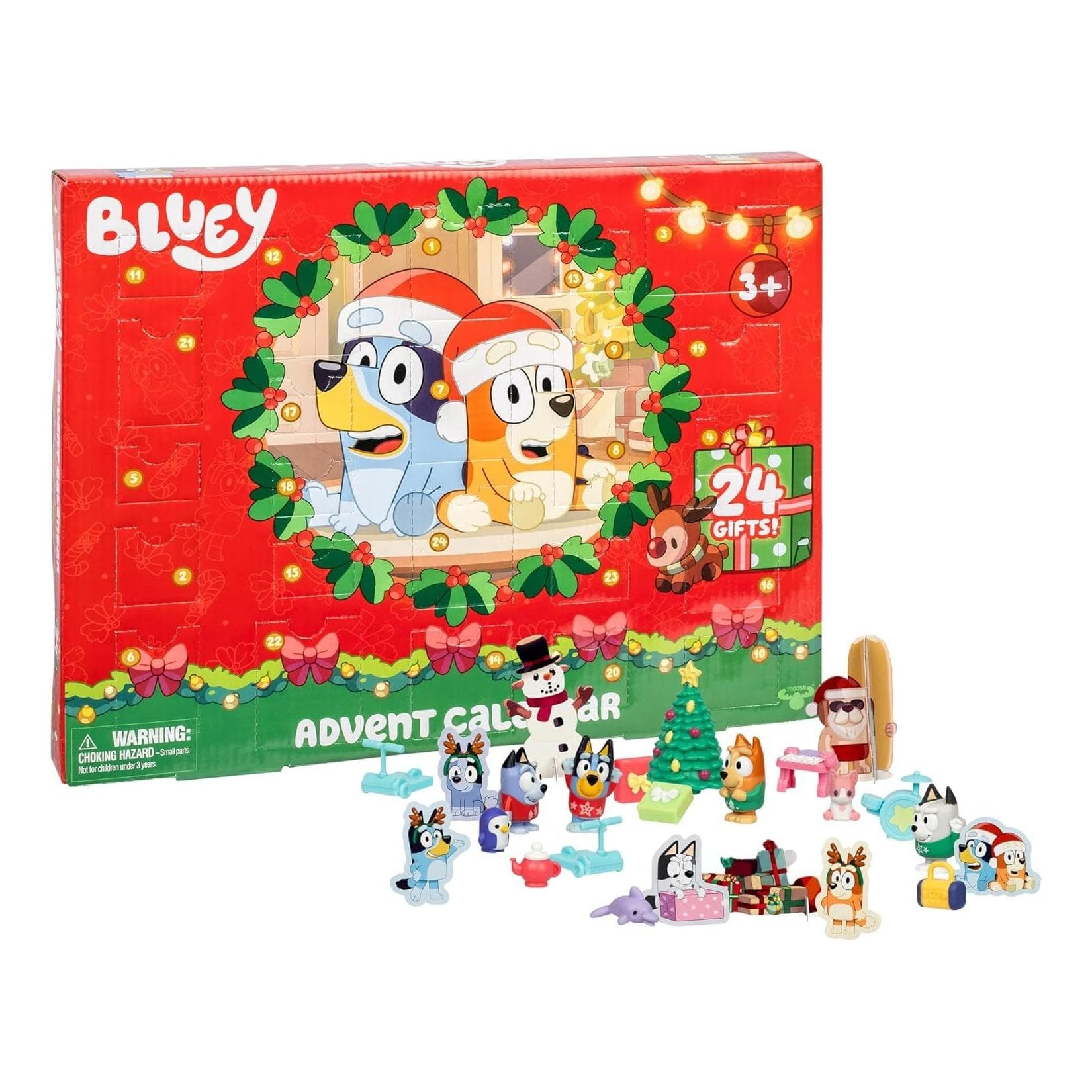 Moose Toys Bluey Adventskalender 24 Türchen mit Mini-Figuren