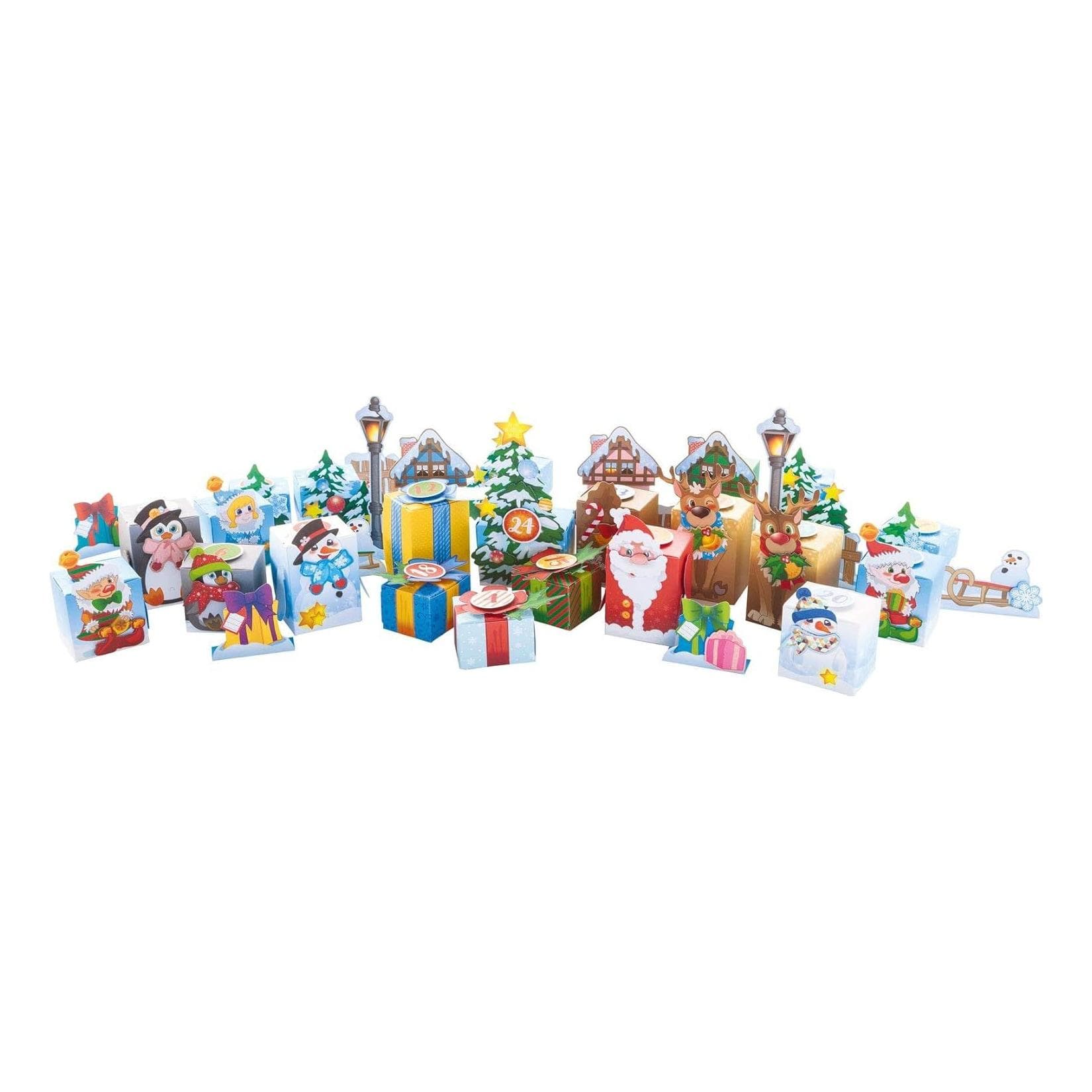 Folia Bastelset Adventskalender Winterlandschaft 25-teilig Bunt