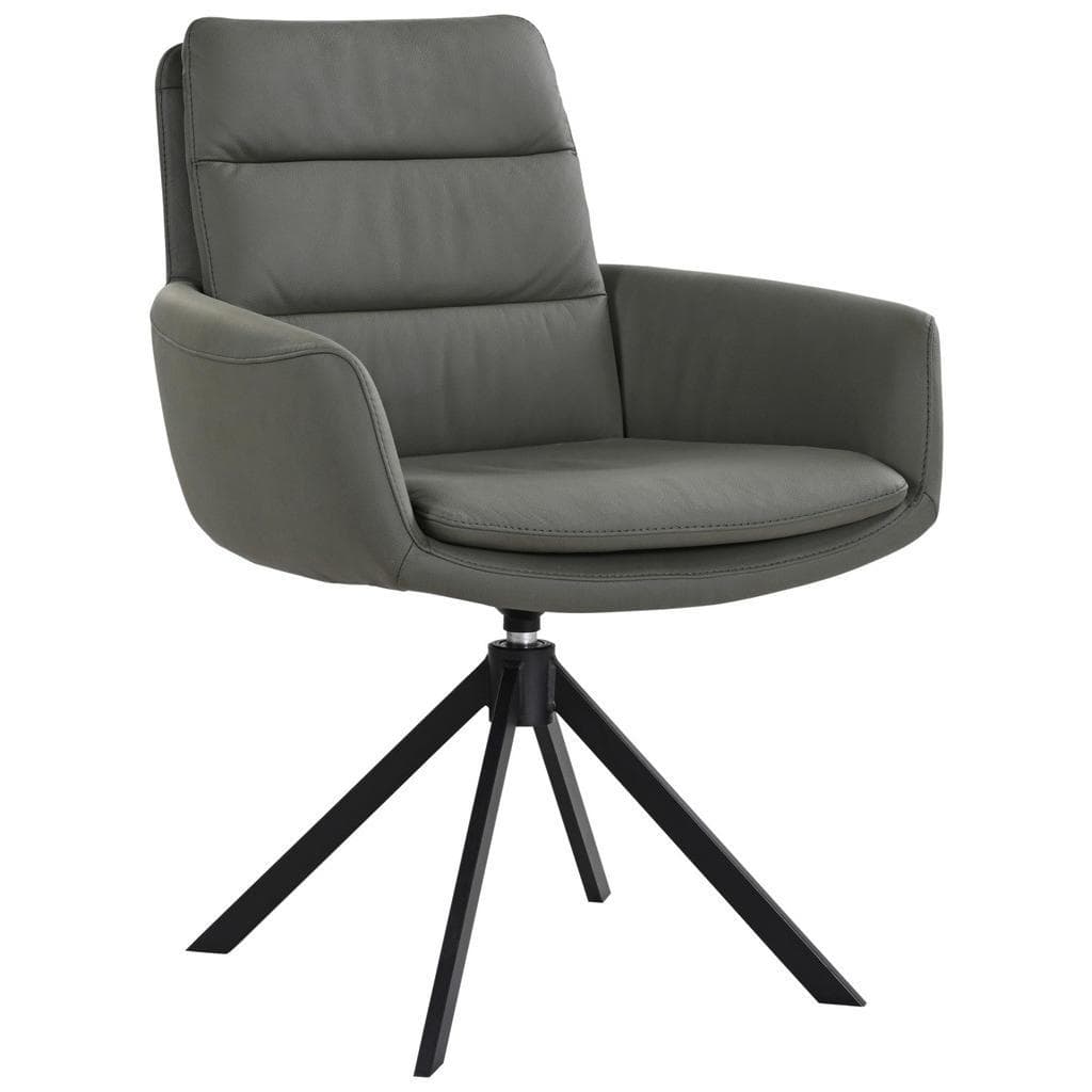 Dieter Knoll Armlehnstuhl Grün Metall Echtleder A-Form