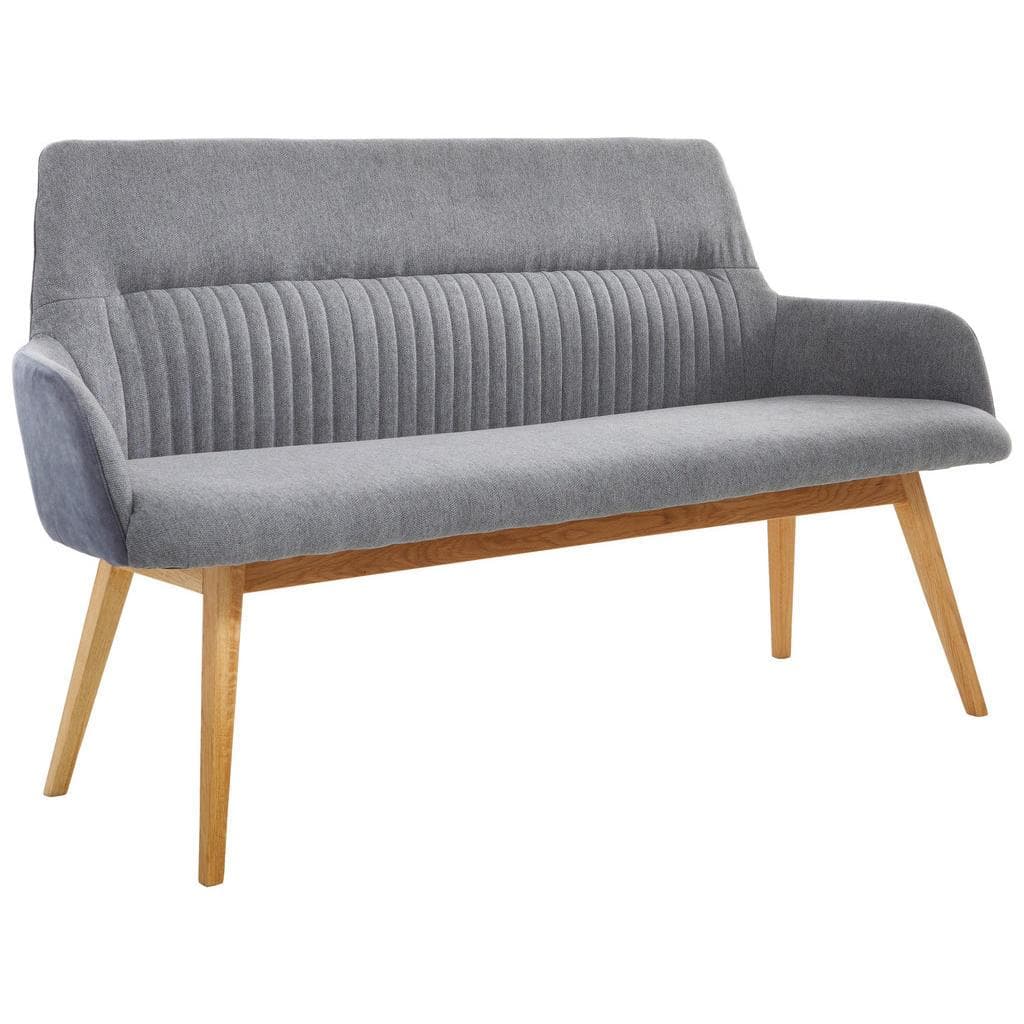 Linea Natura Sitzbank Wildeiche Dunkelgrau 2-Sitzer