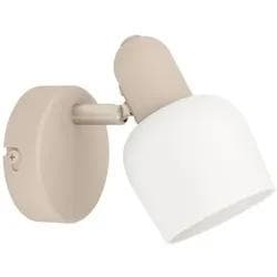 EGLO CORATO Wandleuchte: Metallic Sandfarben & Weißes Glas, Wandstrahler