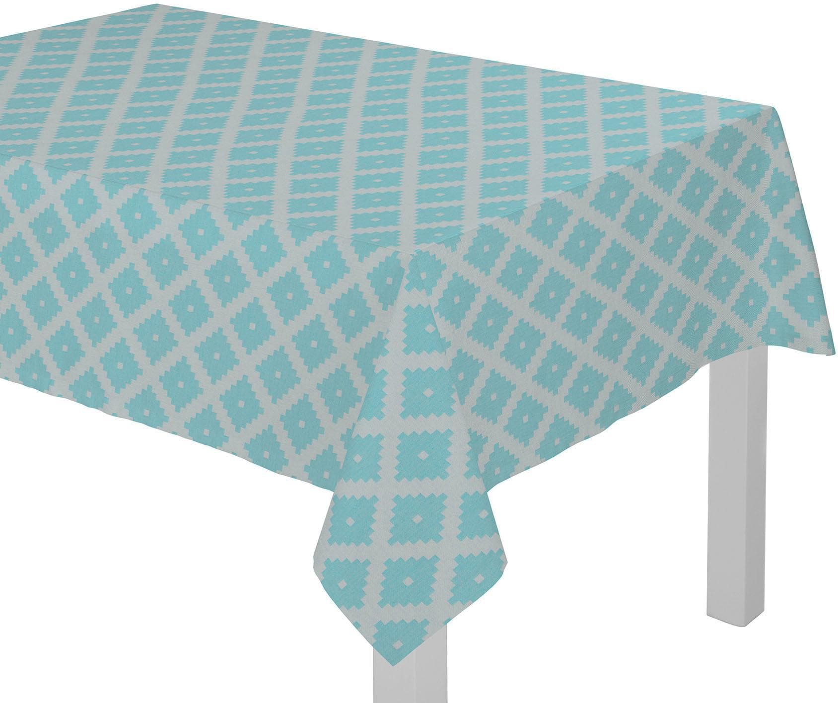 Tischdecke ADAM Maroccan Shiraz Türkis Bio-Baumwolle 145x190 cm