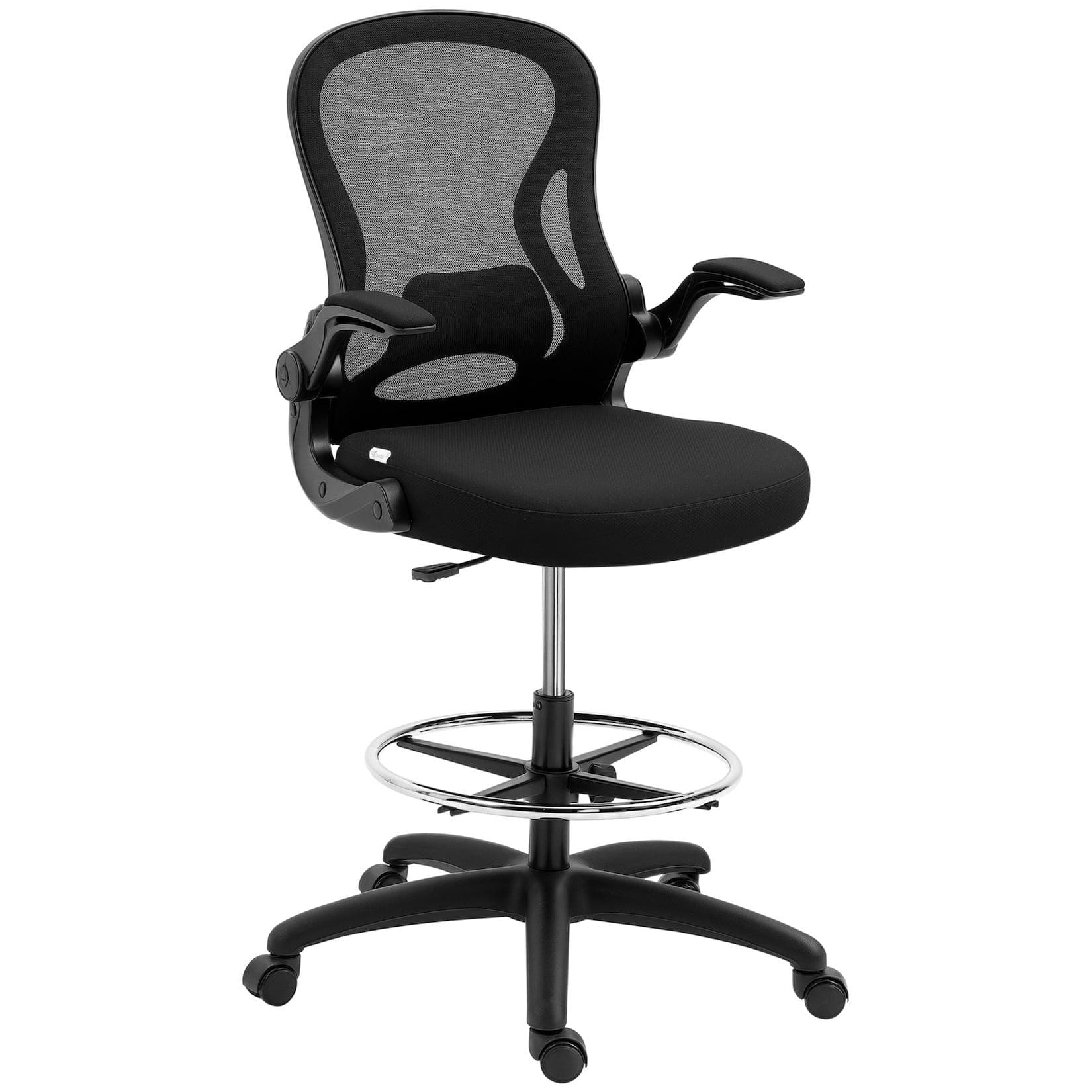 Vinsetto Zeichenstuhl Mesh-Stoff, Schaumstoff, Mehrschichtenplatte