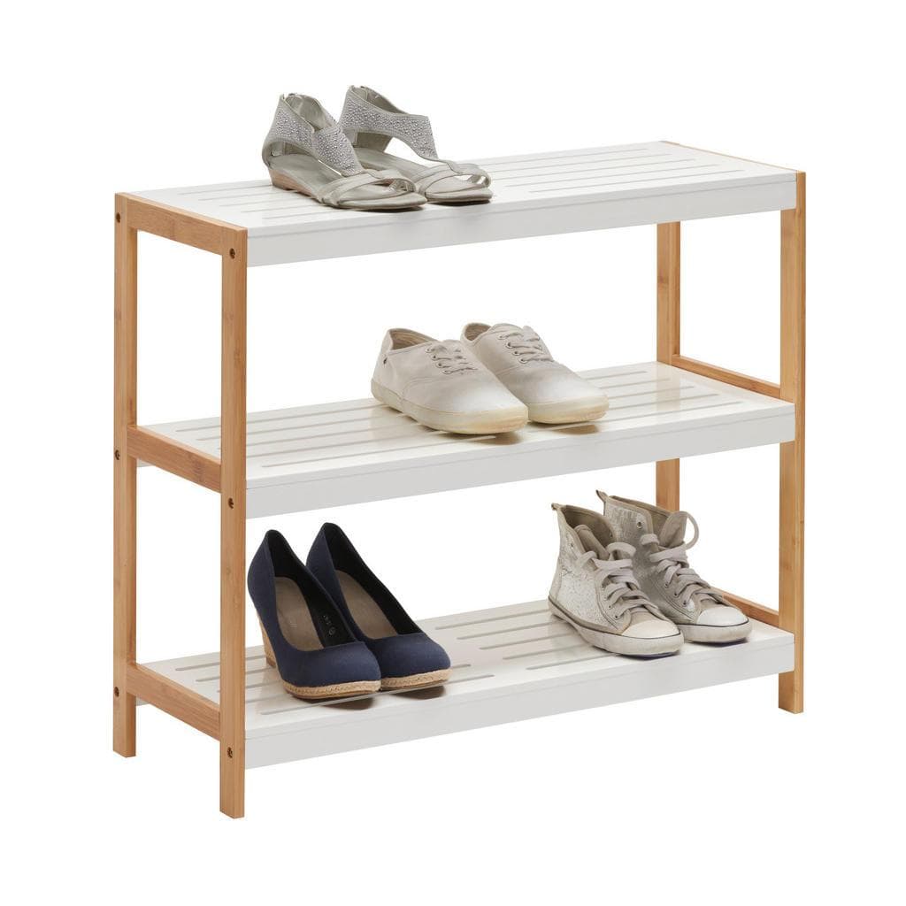 Xora Schuhregal Braun Weiß Bambus