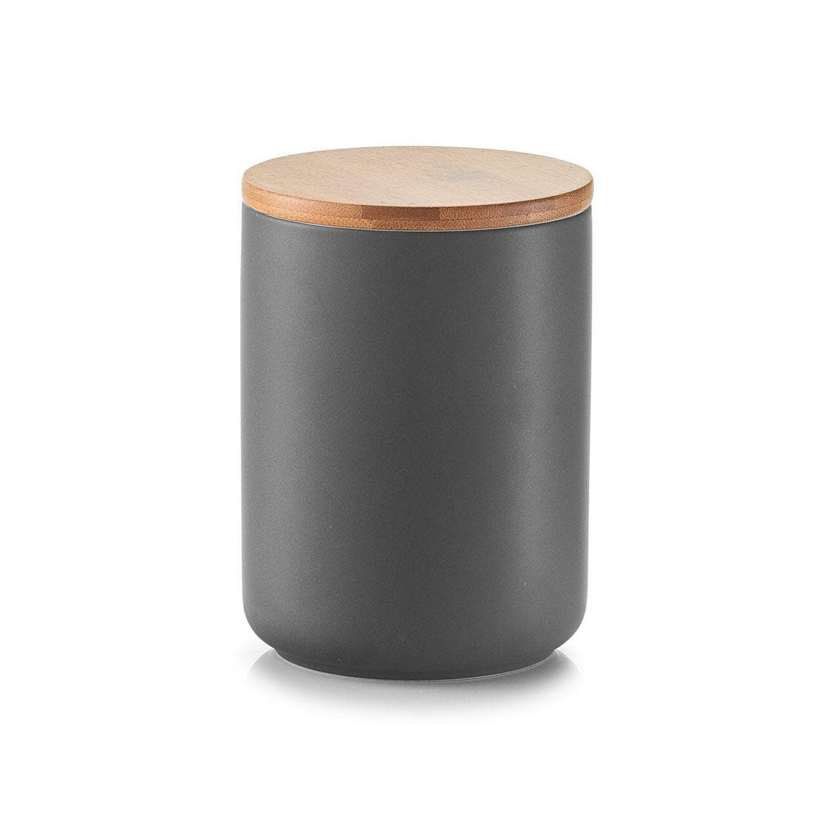 Vorratsdose mit Bamboodeckel Keramik 650 ml Anthrazit