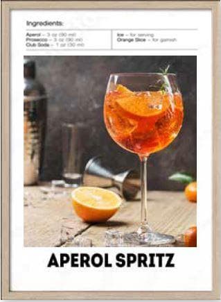 Gerahmtes Bild APEROL SPRITZ II Kunstdruck hinter Glas