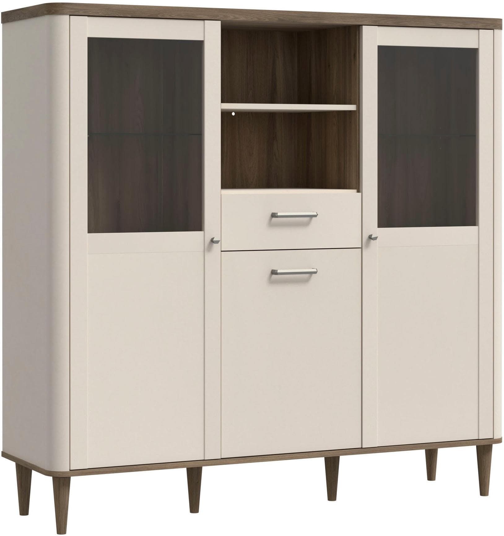 Vitrine FORTE Lacetti Valencia Eiche Sand mit Soft-Close