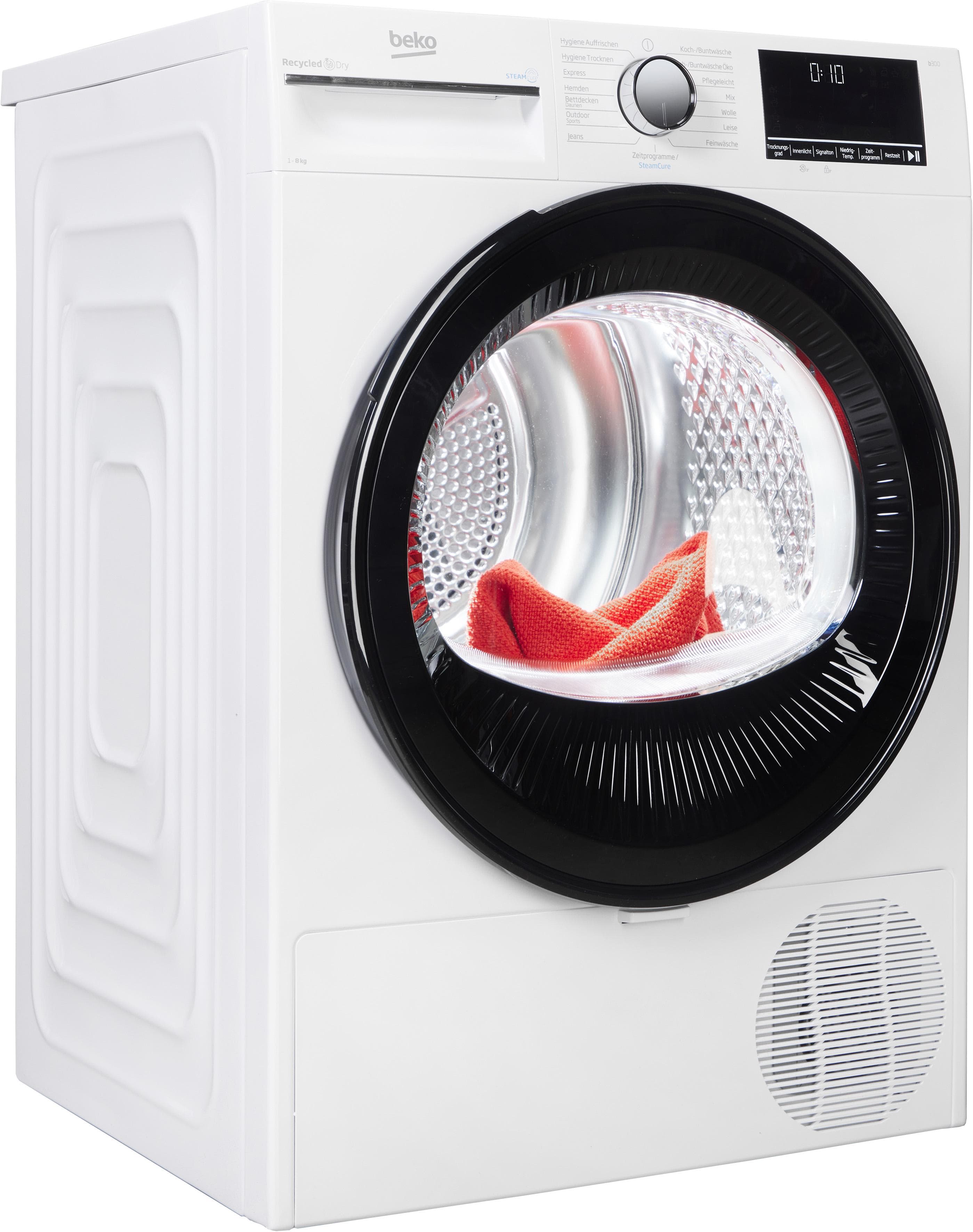 BEKO Wärmepumpentrockner B3TO82C9W mit Wärmepumpentechnologie und Silent-Programm