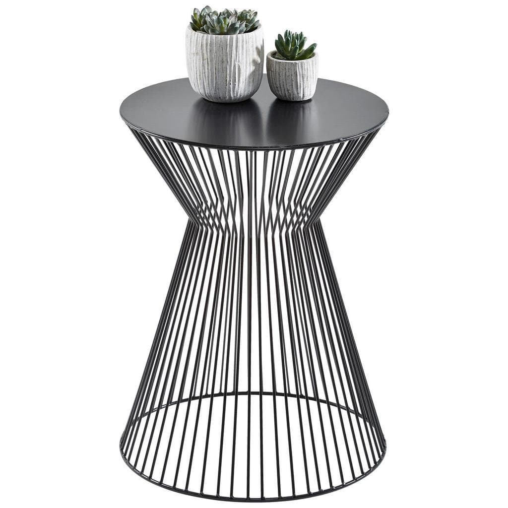 Landscape Beistelltisch Schwarz Metall Rund