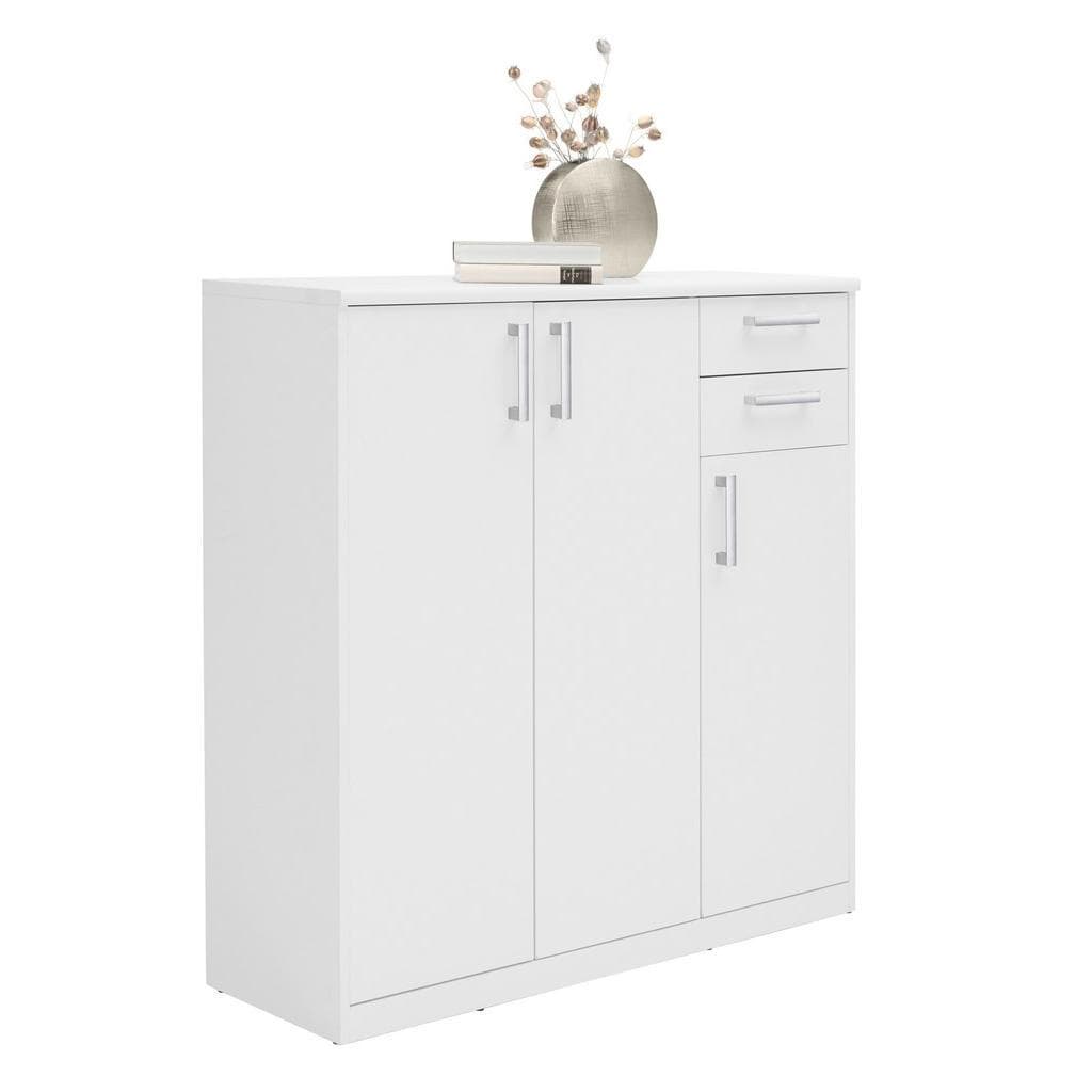 Xora Kommode Weiß Holzwerkstoff 5 Fächer 2 Schubladen