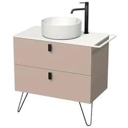 Naturel Art Deco Badezimmerschrank Unter Waschbecken 88x55x45 cm Rosa Beige Matt