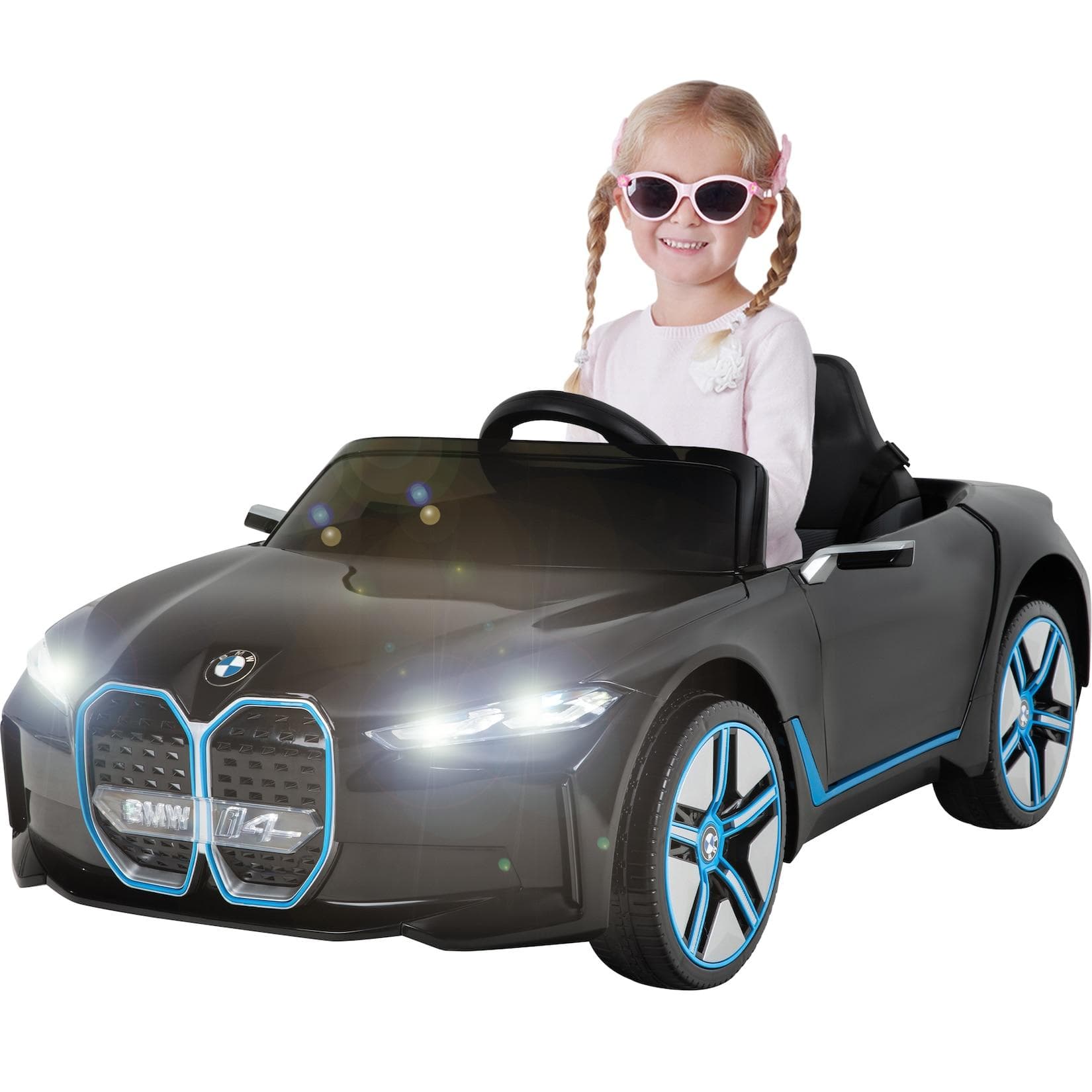 Kinder-Elektroauto BMW i4 Schwarz mit Fernbedienung
