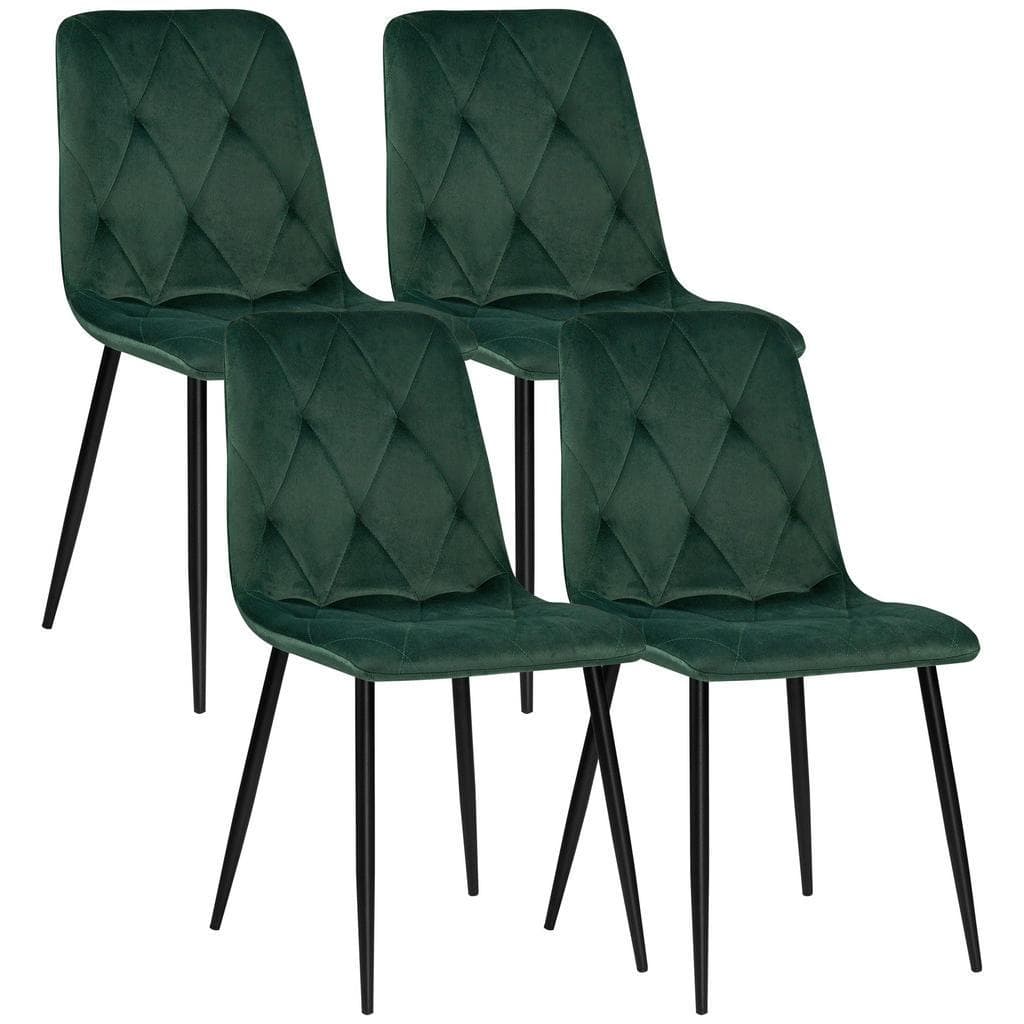 Boxxx Stuhl-Set Grün Schwarz Metall Textil Esszimmerstühle