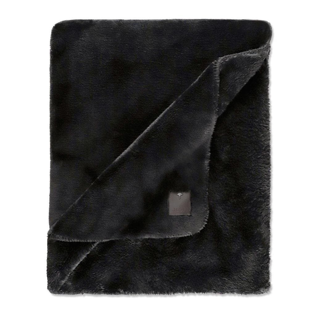 Schwarzes Uni-Plaid aus Textil, 150x200 cm