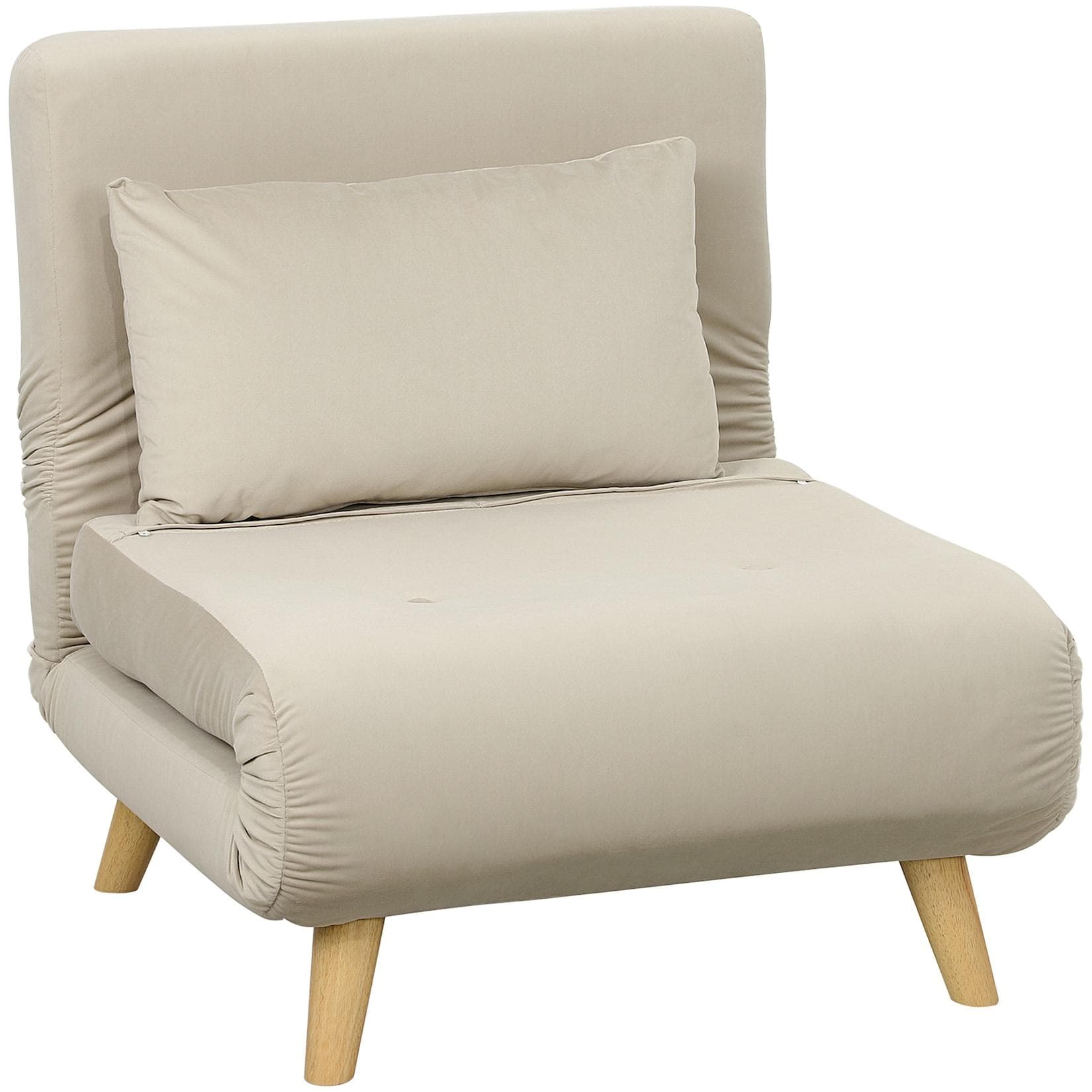 HOMCOM Schlafsofa Schlafsessel Beige Polyester