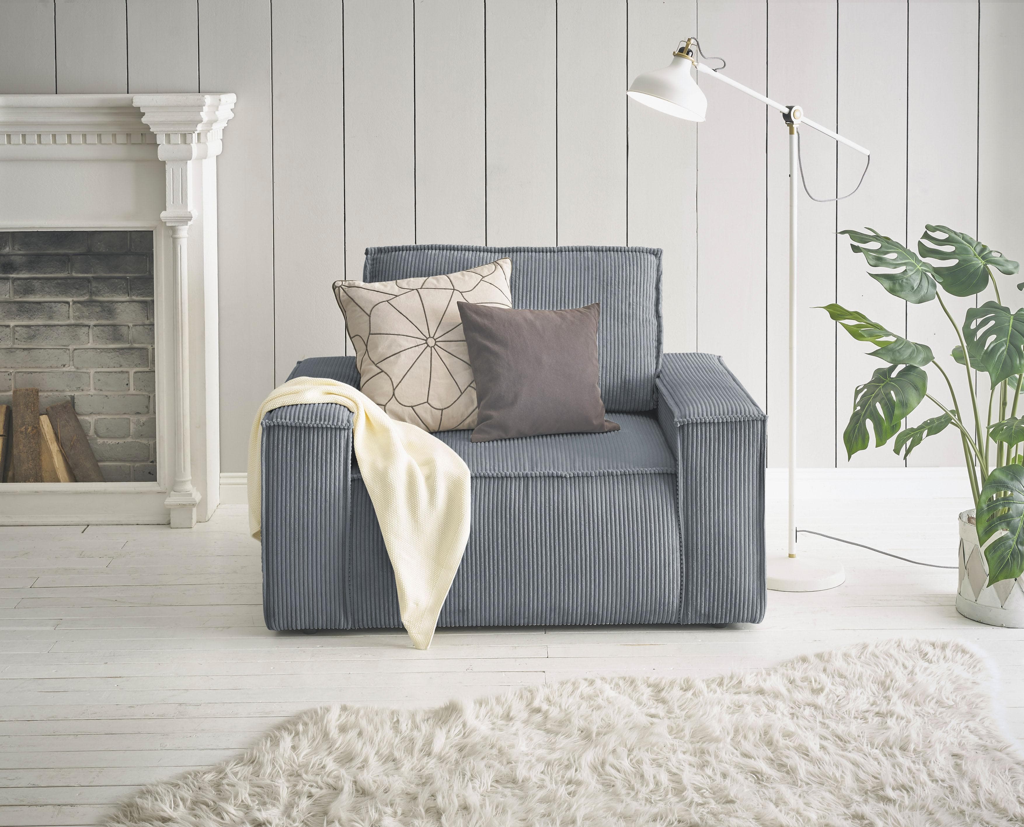 Home Affaire Sessel Sherwood Love-Seat Dunkelgrau Cord