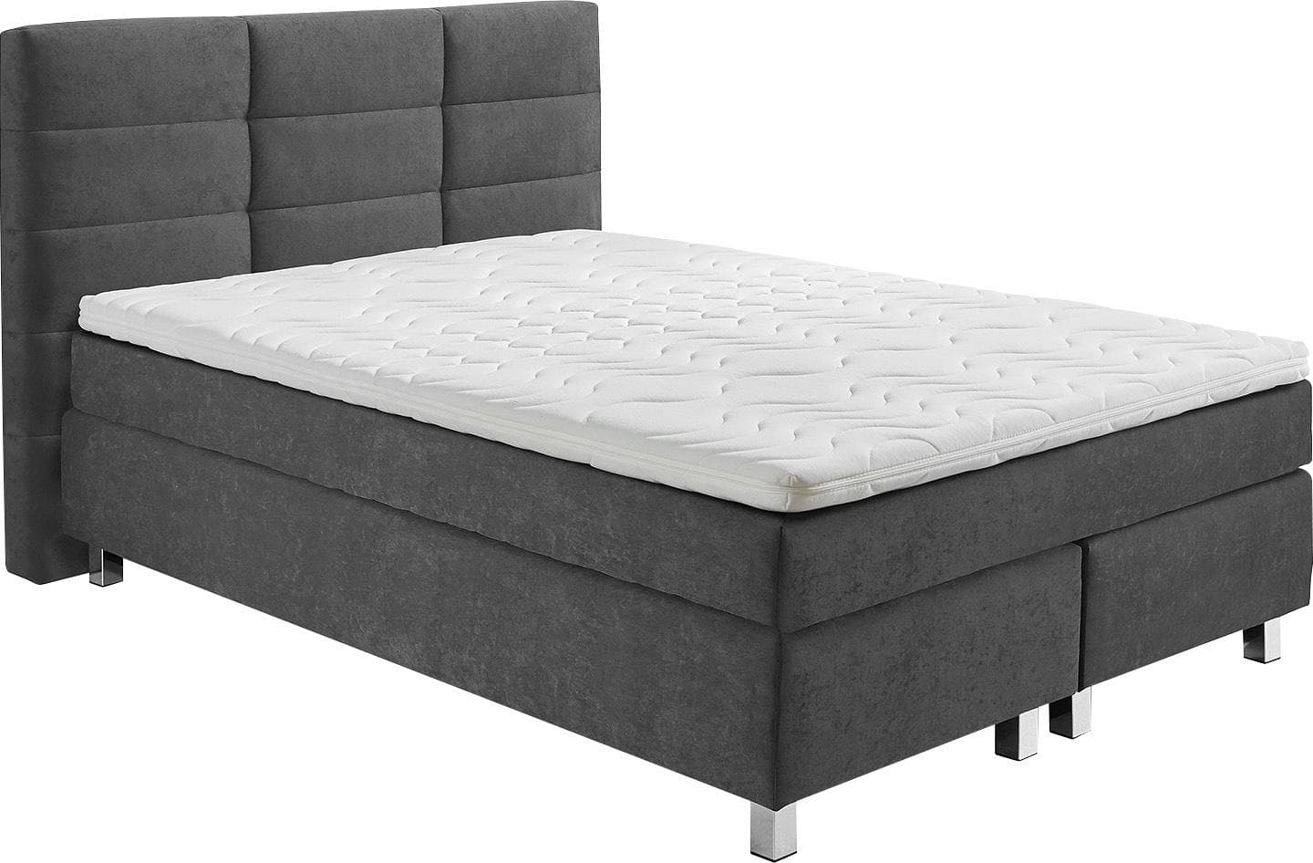 Westfalia Schlafkomfort Boxspringbett Grau 7-Zonen-Kaltschaum