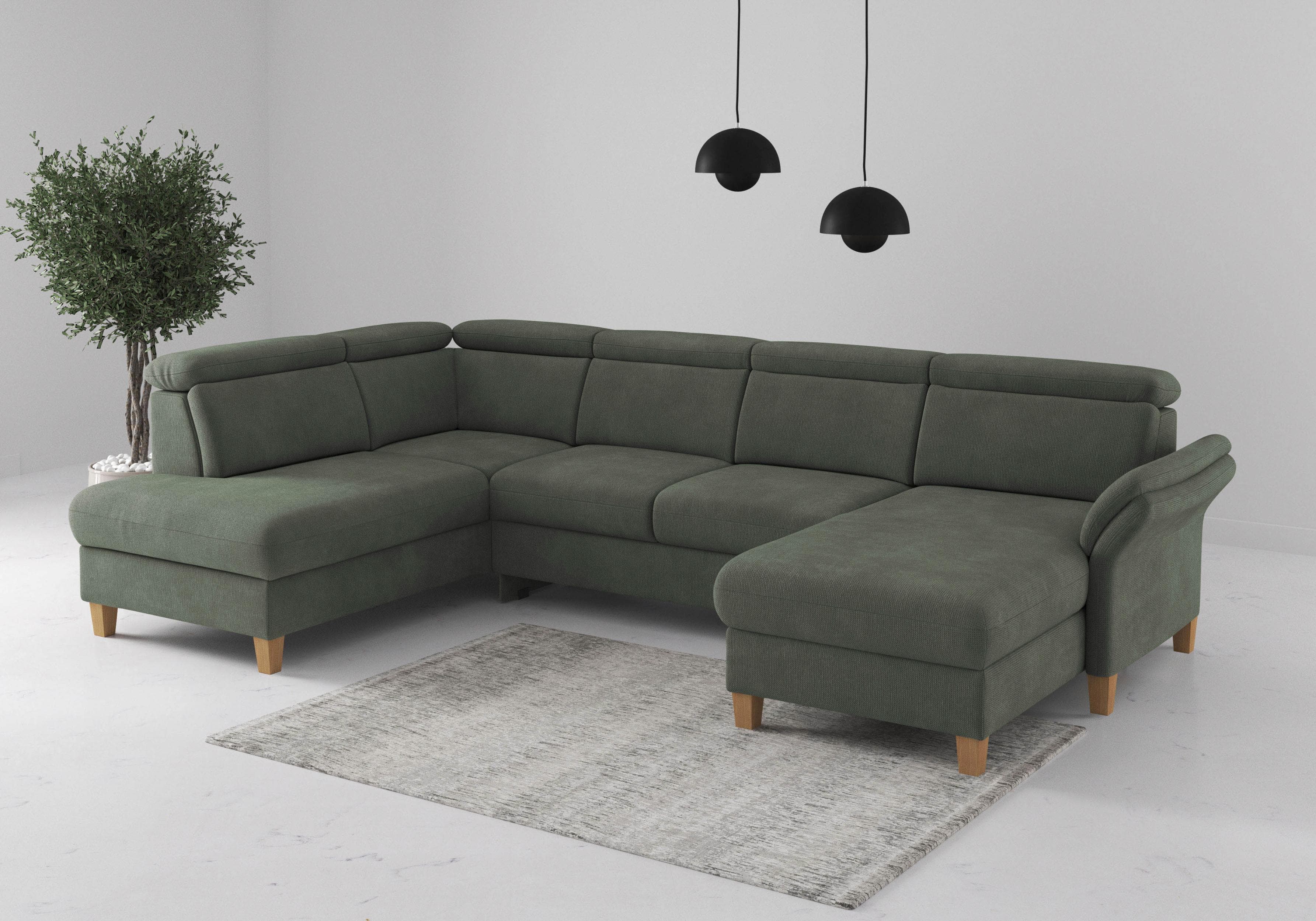 Home Affaire Glendale Wohnlandschaft U-Form Jungle Recamiere