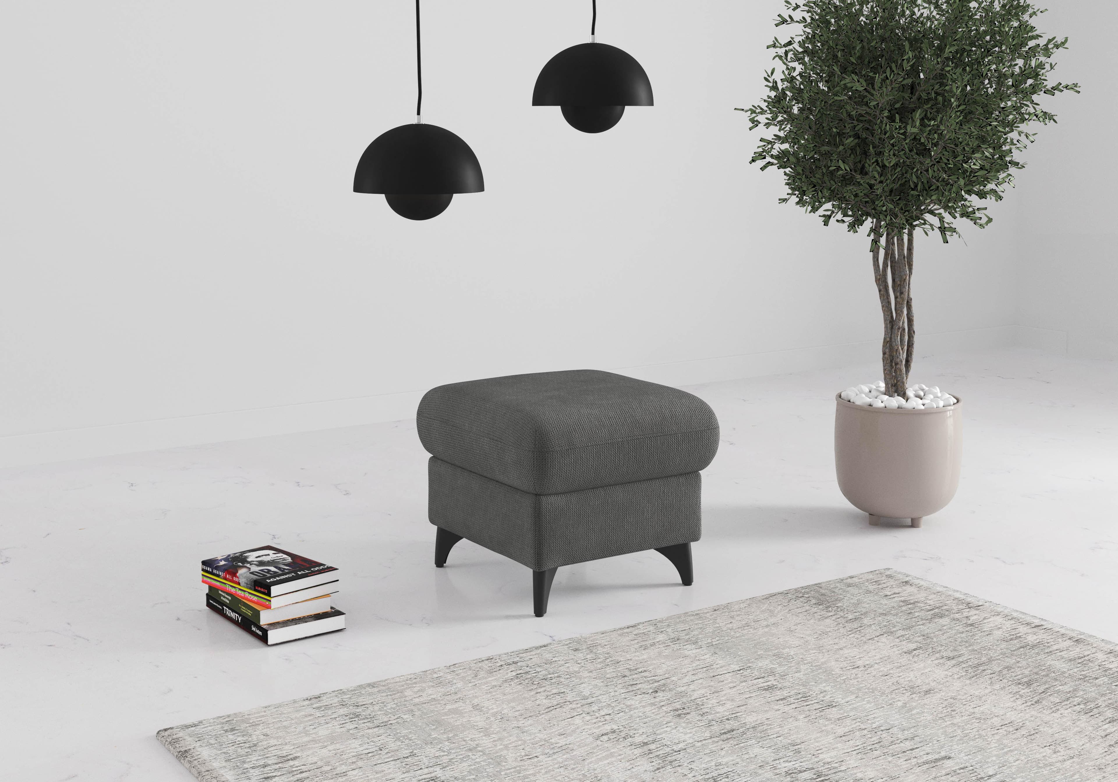 Polsterhocker Glendale Grau mit Stauraum
