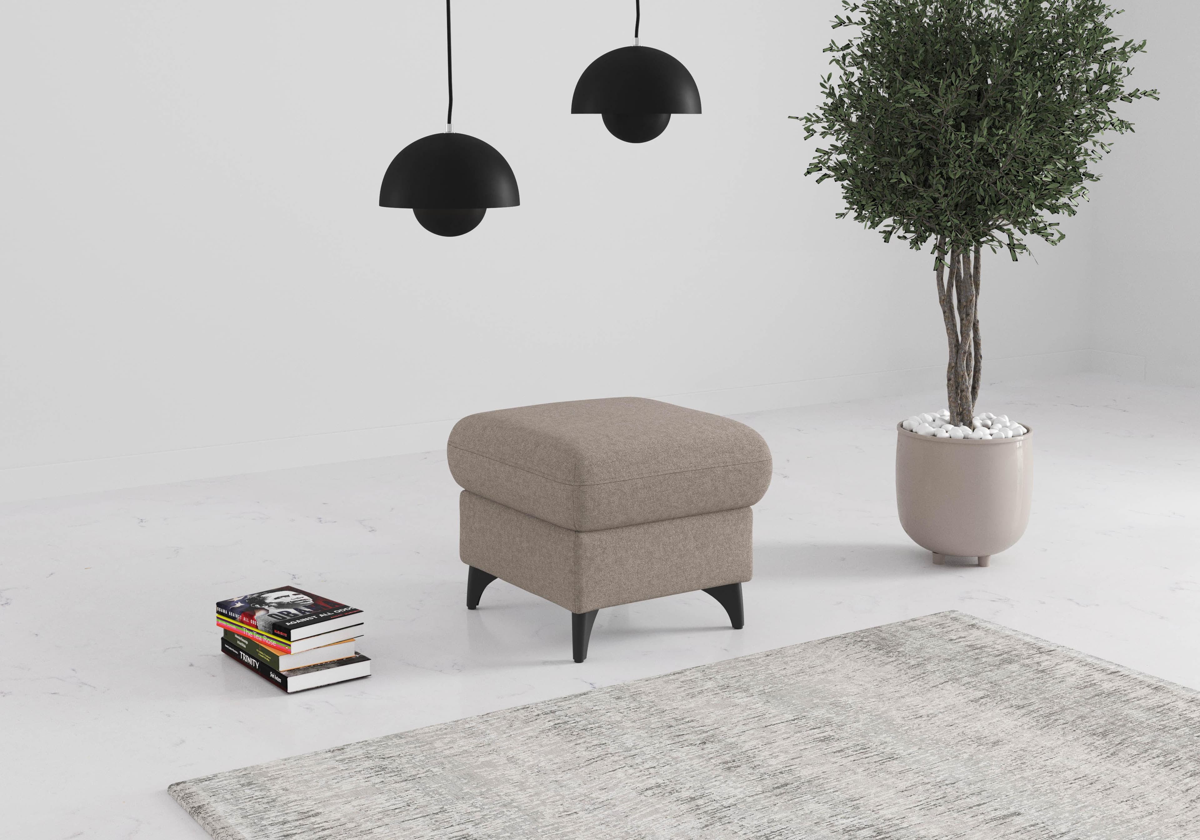 Polsterhocker Glendale in Taupe