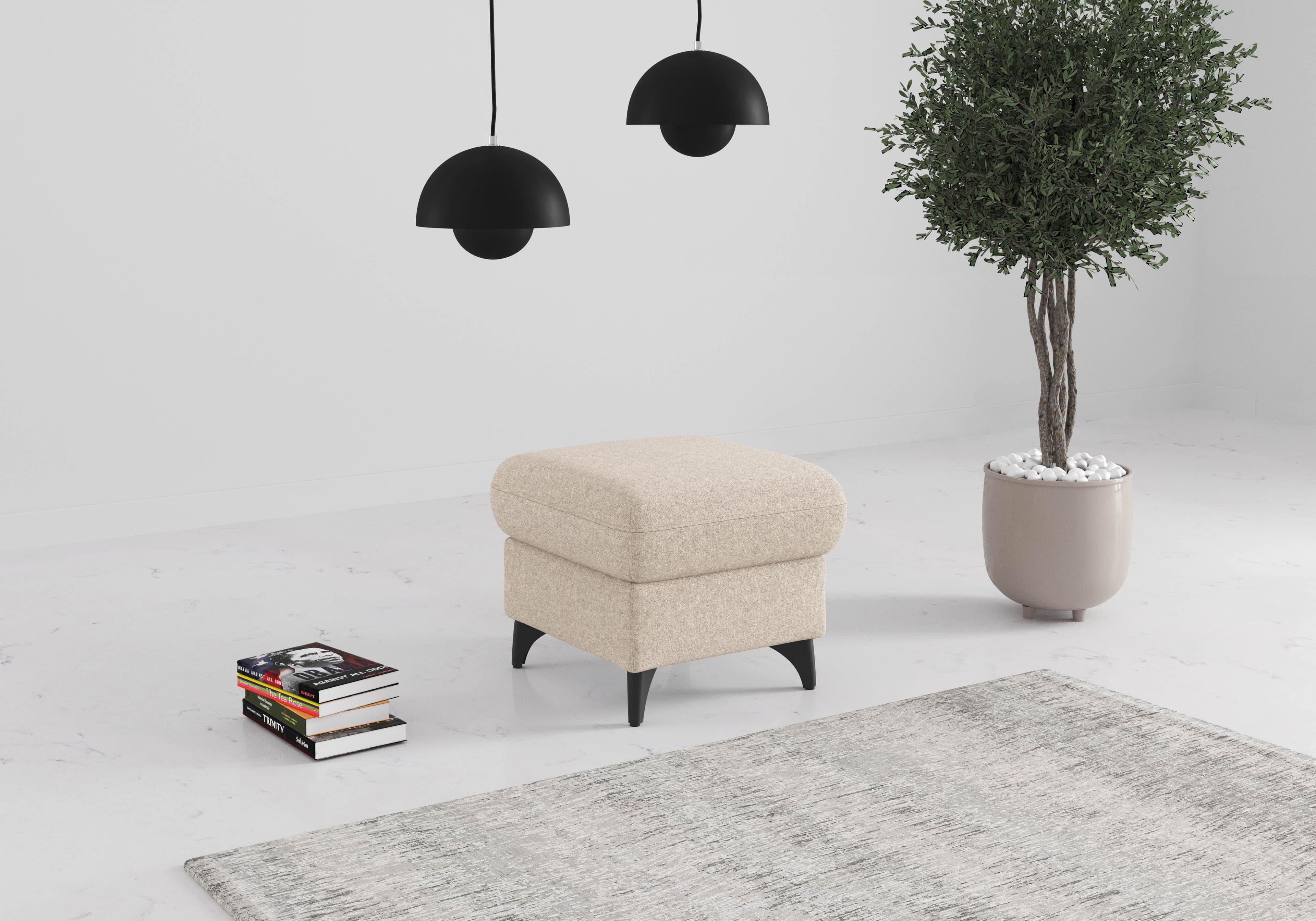 Polsterhocker Glendale in Creme