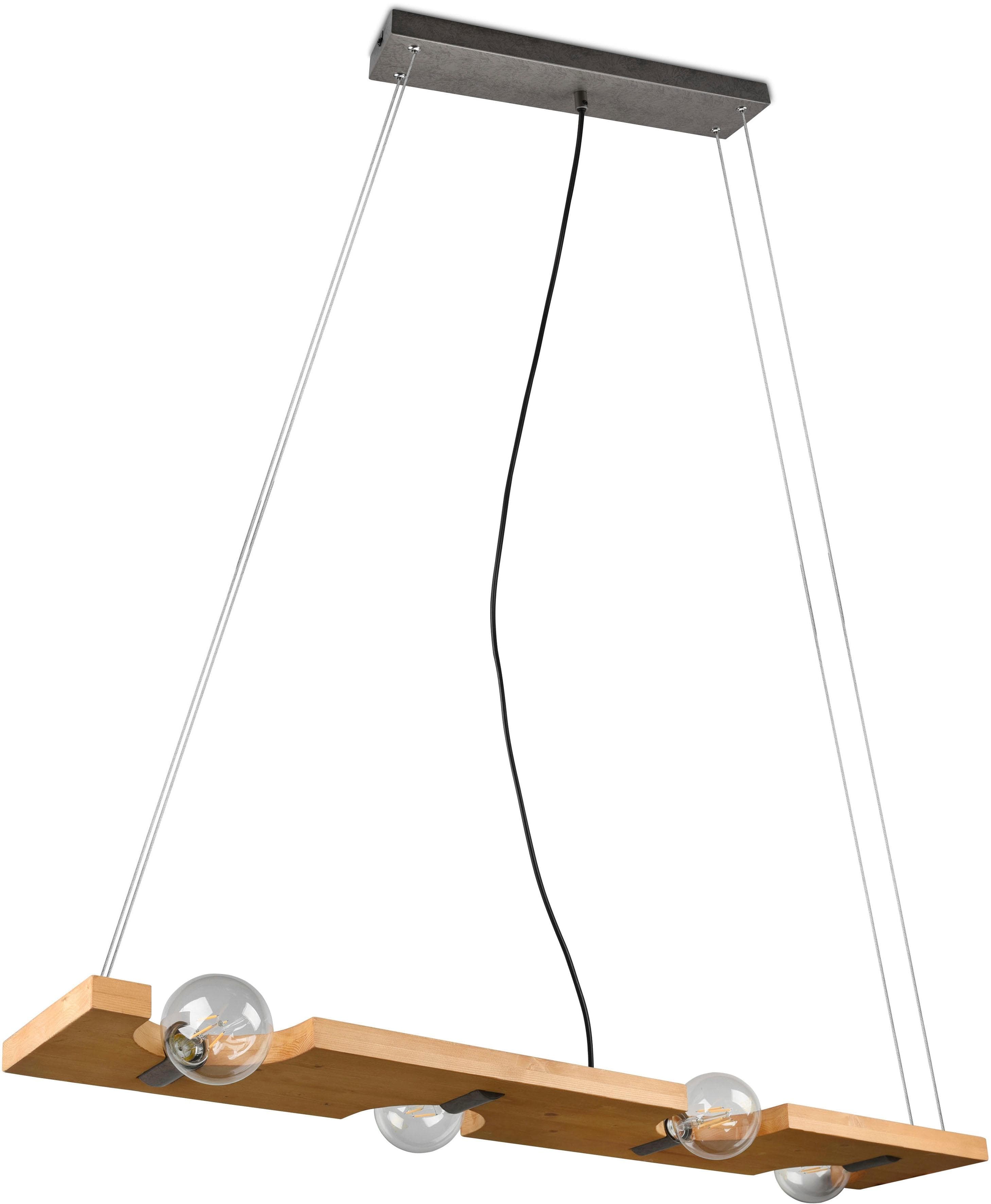 TRIO Pendelleuchte Tailor Beige Holz H: 150cm 4xE27