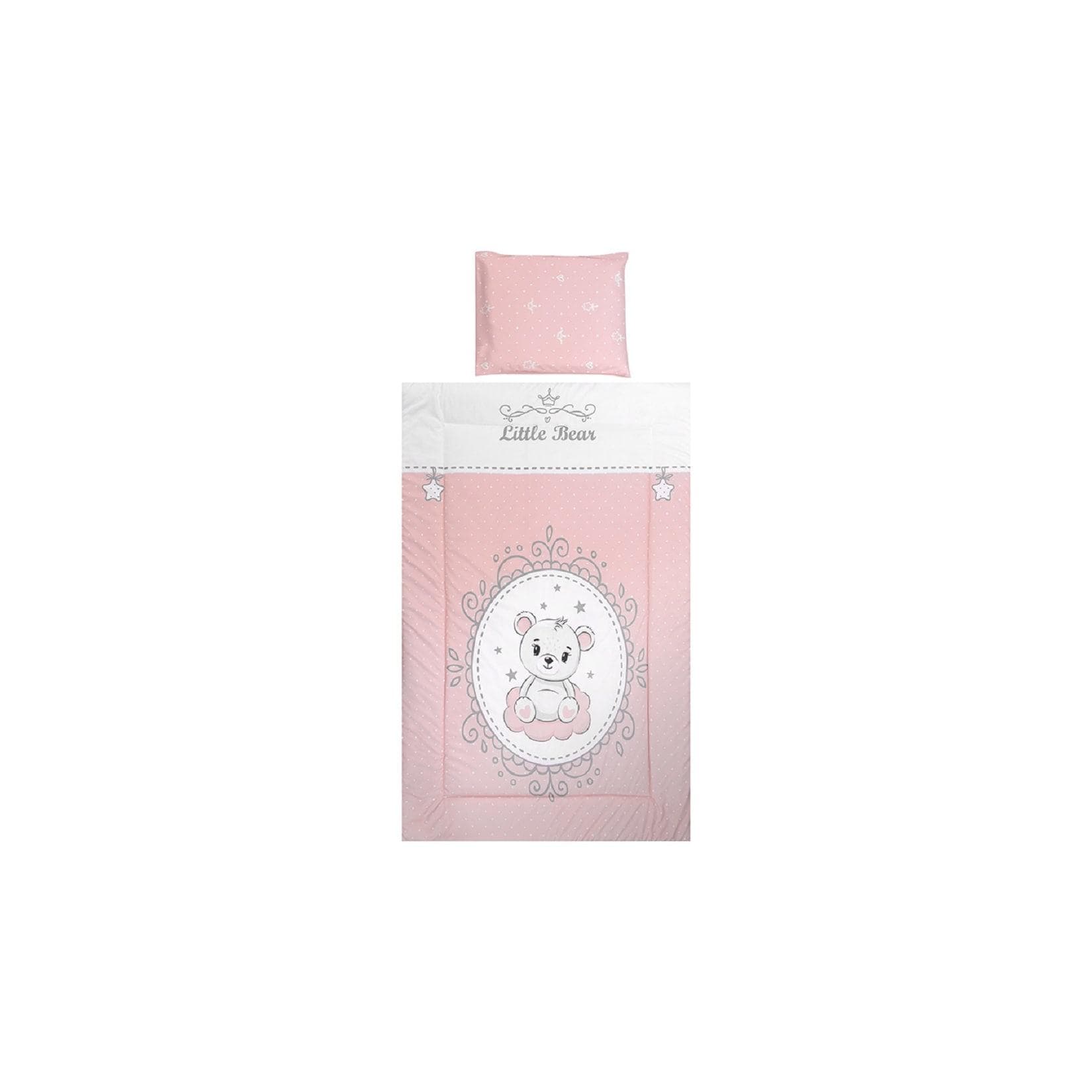 Lorelli Kinderbettwäsche 3-teilig Weiß/Rosa