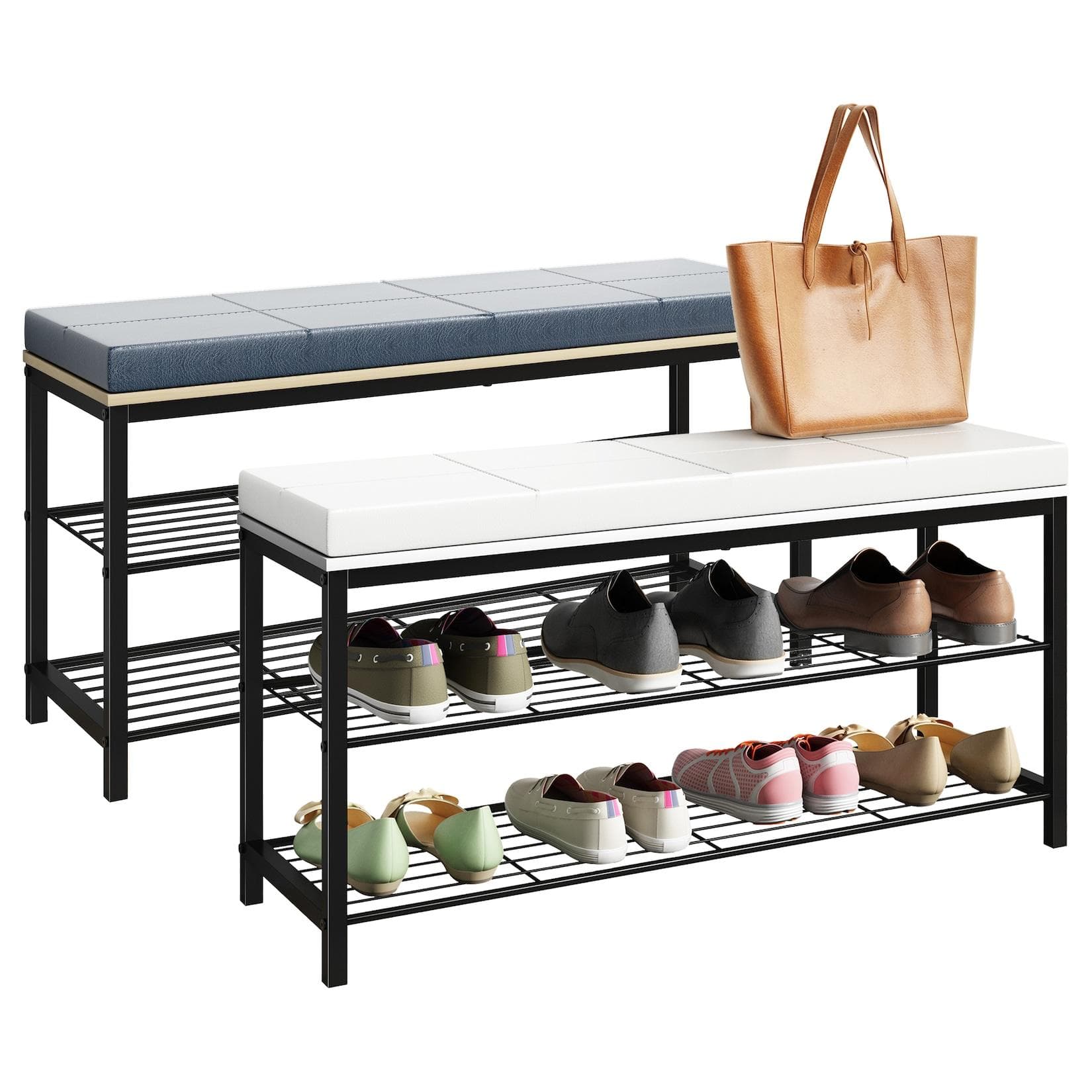 VCM Schuhregal Sitzbank Industrie-Style