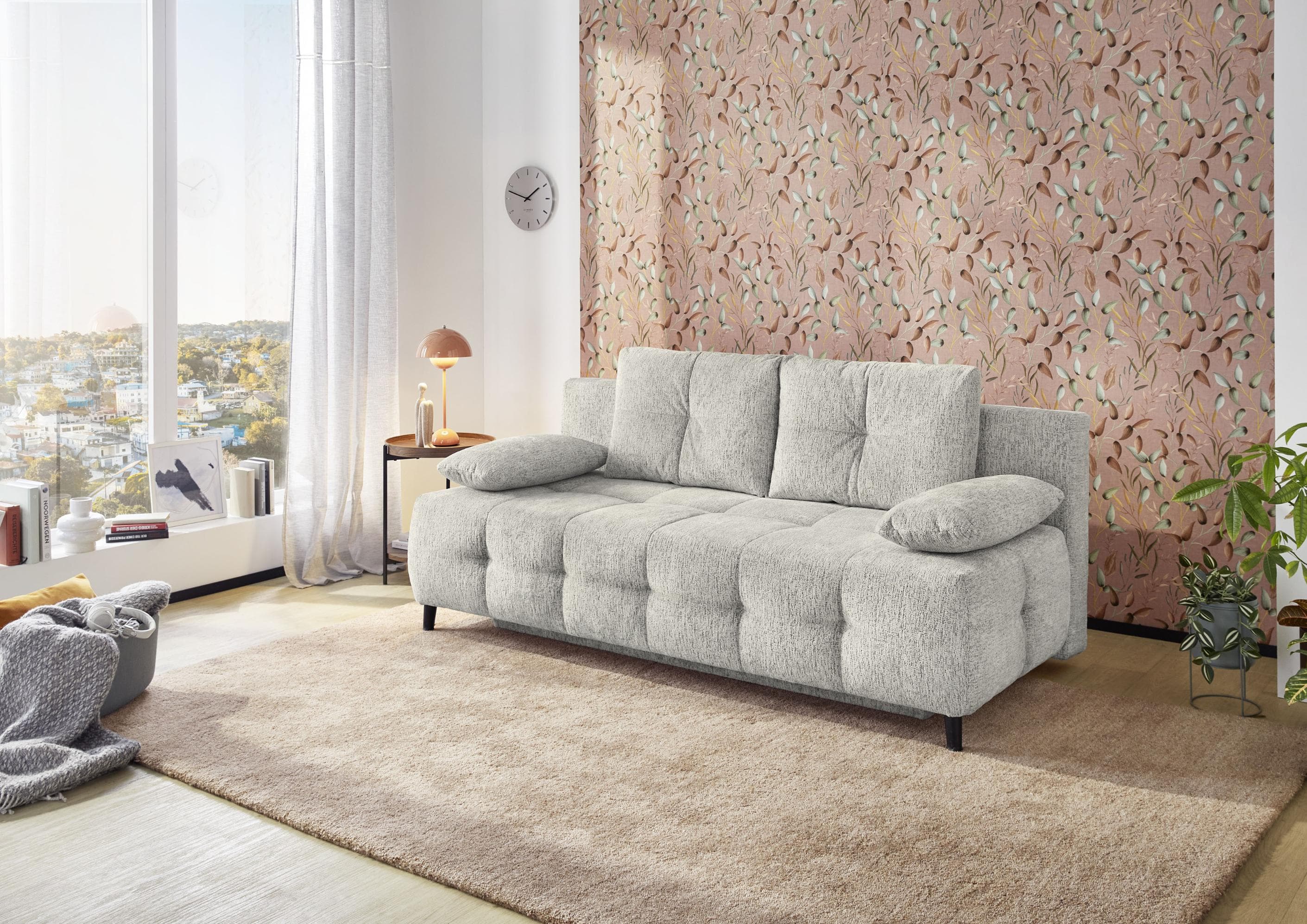 JOCKENHÖFER GRUPPE Schlafsofa Phil Federkernpolsterung Hellgrau