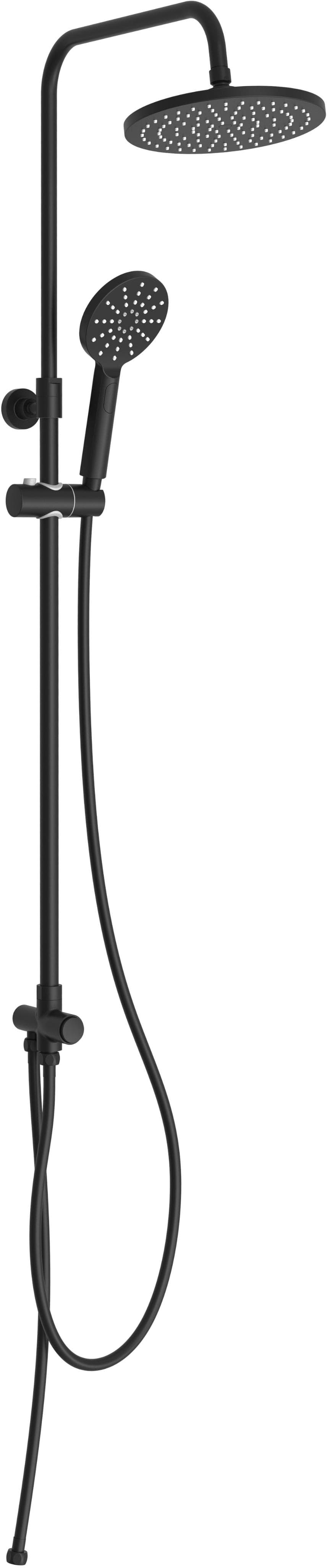 Duschbrause MARWELL RAINSTAR Schwarz mit höhenverstellbarer Brausestange