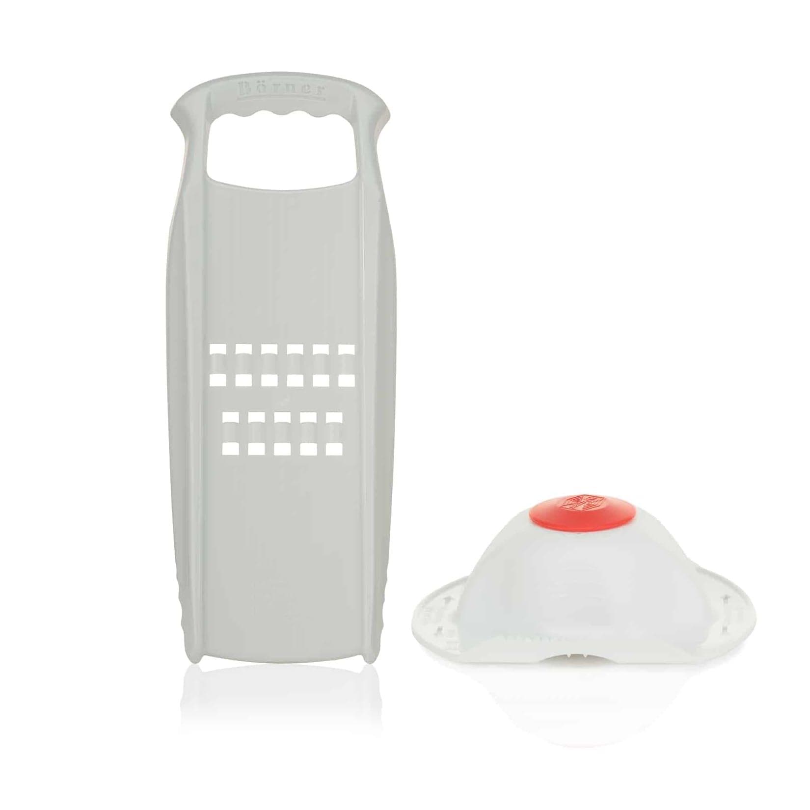 Börner Rösti Powerline Reibe Schweizer Rösti Gemüsehobel Gemüsereibe Küchenhelfer Kartoffelschneider mit Fruchthalter