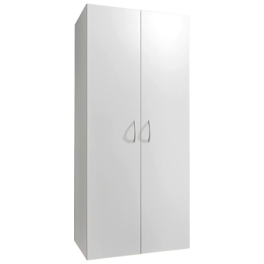 Mehrzweck-Schranksystem mit 2 Drehtüren und 5 Einlegeböden (Weiß matt)