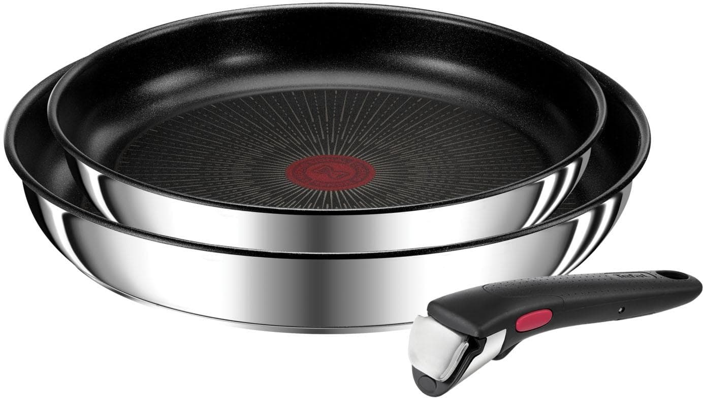 Tefal Ingenio Preference Pfannenset Abnehmbarer Griff Antihaftversiegelung Schwarz Edelstahl