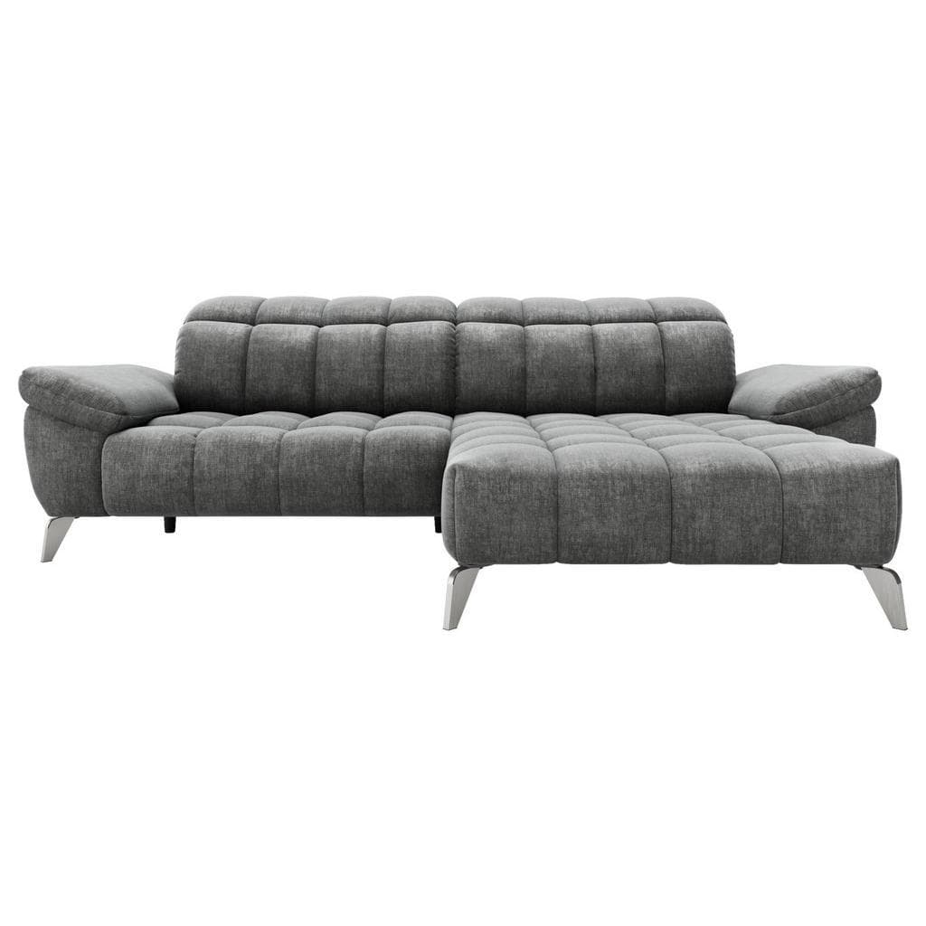 Xora Ecksofa Dunkelgrau 3-Sitzer Relaxfunktion
